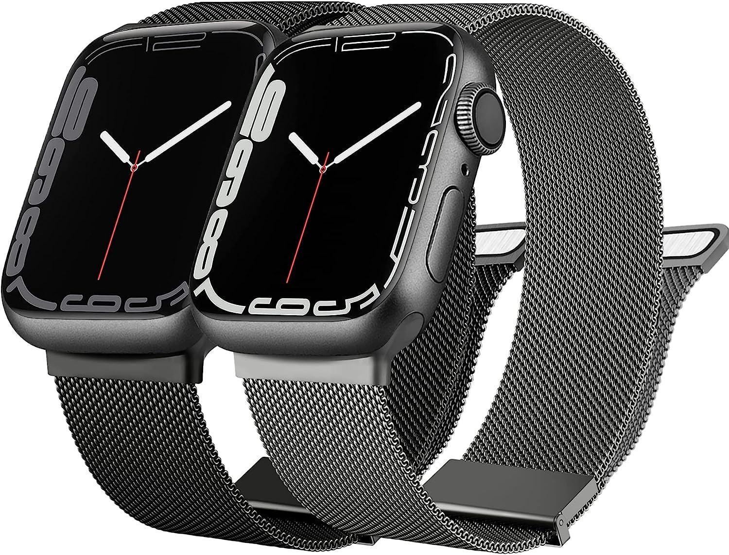 [2 PACK] Metal Stainless Steel Bands Compatible with Apple Watch Bands Series 8 7 6 5 4 3 2 1 SE 41Mm 40Mm 38Mm 42Mm 44Mm 45Mm, Mesh Loop Magnetic Milanese Strap for Iwatch Bands Women Men  Amzpas   