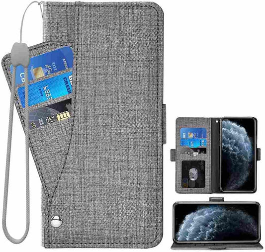 DIIGON Phone Cover Folio Wallet Case for LG G8, Premium PU Leather Slim Fit Cover for LG G8, 1 Photo Frame Slot, Prevent Dust, Gray  DIIGON   