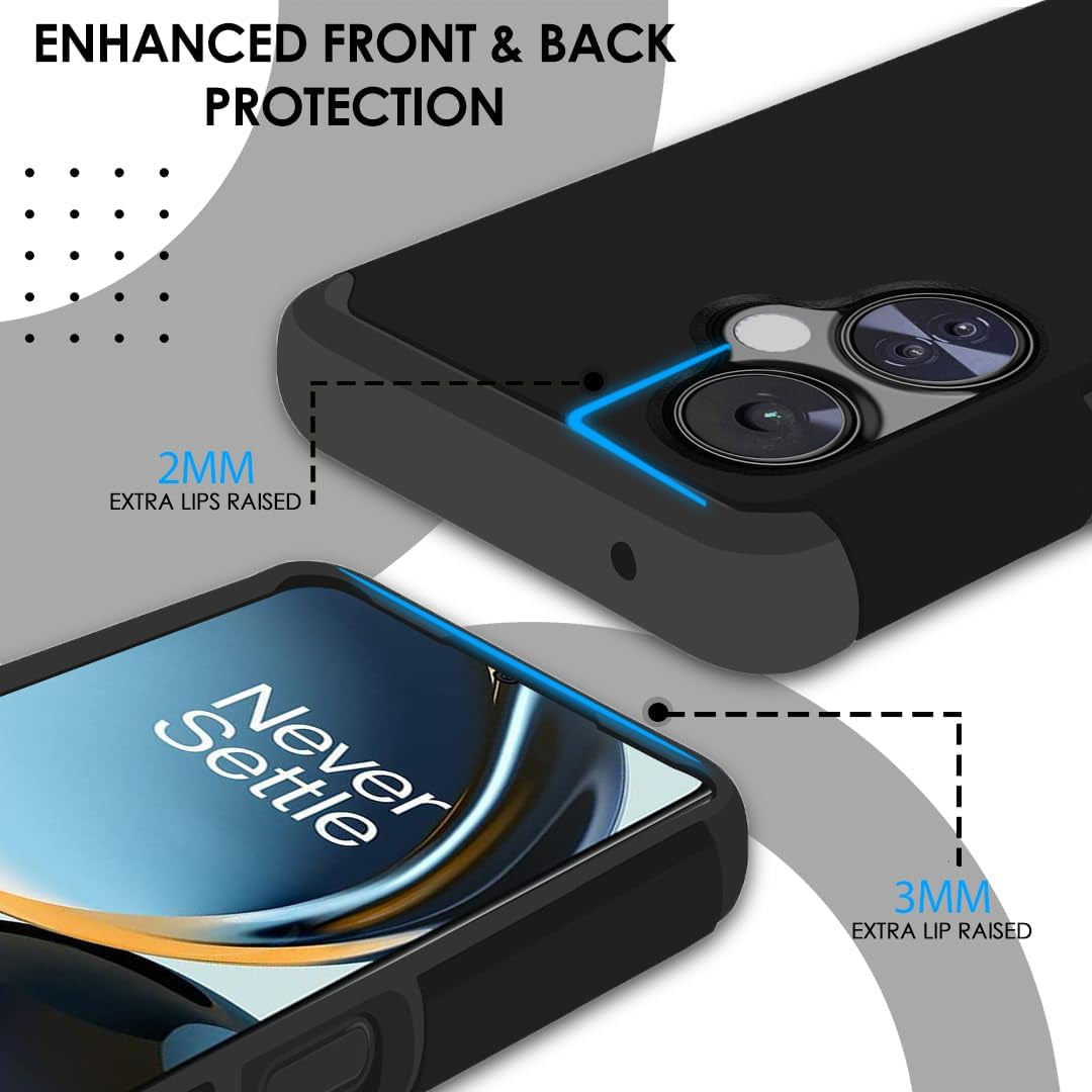 Hrwireless Compatible for Oneplus Nord N30 5G Case Cover with [HD Tempered Glass] Strong Heavy Duty [Shockproof] [Magnetic Mount Friendly] Minimalistic Original Design for Protection  HRWireless   