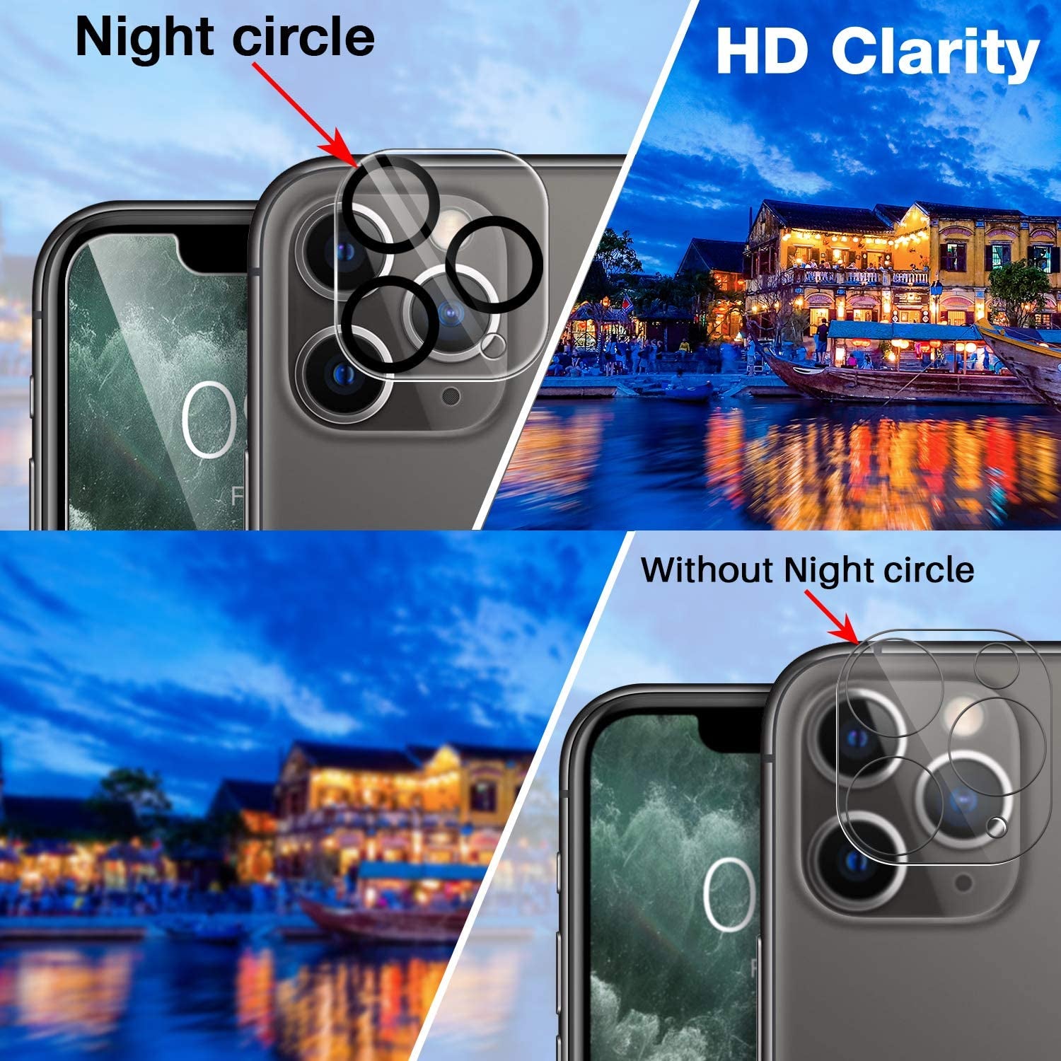 LK 3 Pack Iphone 11 Pro Max Screen Protector & 3 Pack Lens Protector, 9H Tempered Glass, Scratch-Proof, Alignment Tool Attached, Bubble-Free Screen Protector for Iphone 11 Pro Max, 6.5-Inch, Clear  LK   