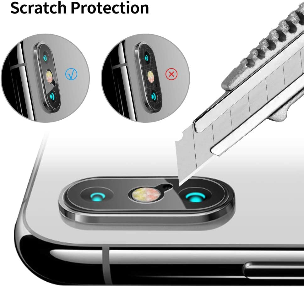 Tensea Back Camera Lens Protector Apple Iphone Xs Max/Xs/X Tempered Glass Film Screen Protector, Anti-Scratch, Anti-Fingerprint, Ultra Thin, High Definition, 4 Pack  Tensea   