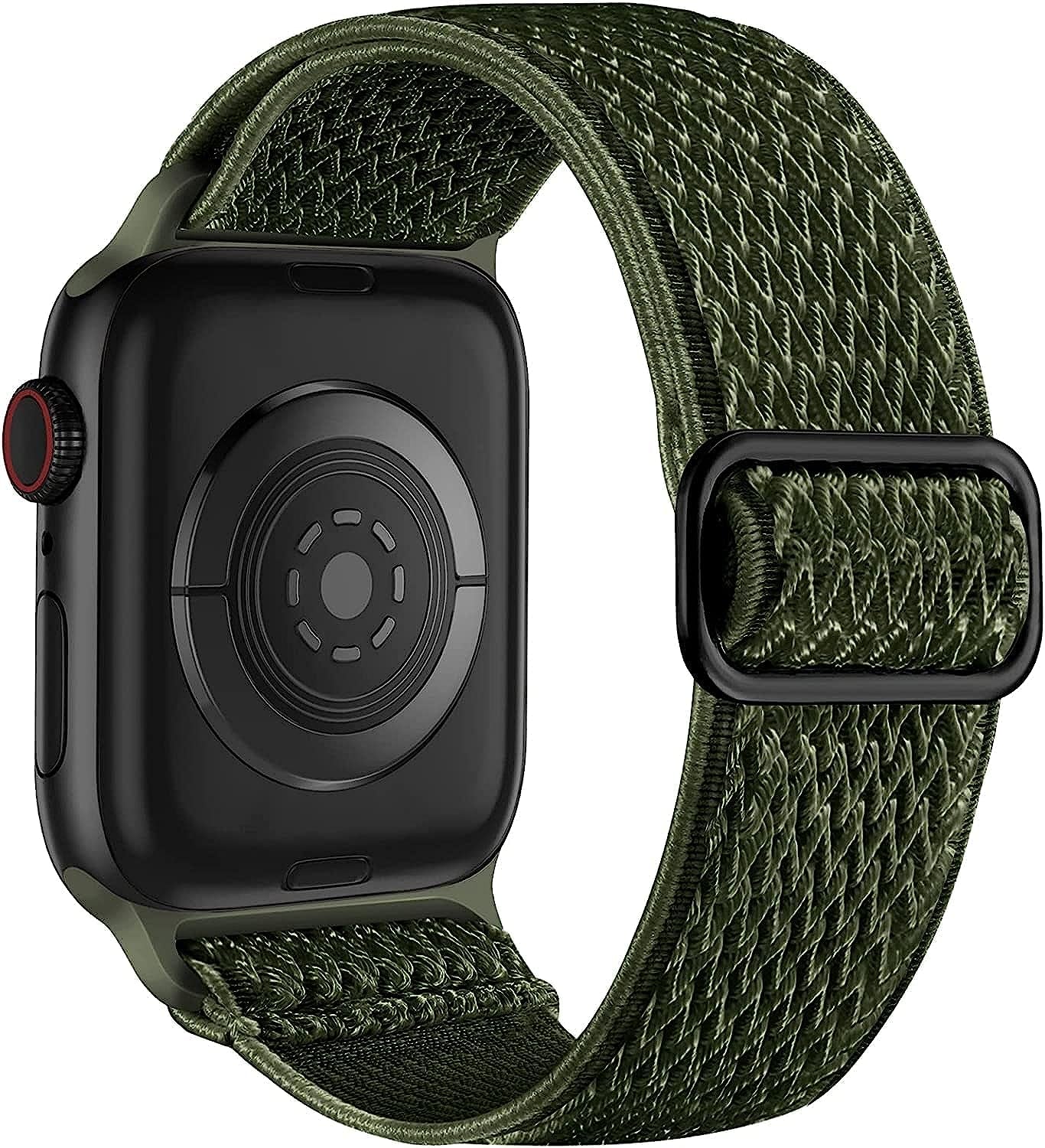 Lerobo Elastic Bands Compatible with Apple Watch Bands 44Mm 42Mm 38Mm 40Mm,Stretchy Solo Loop Soft Nylon Strap Replacement Band for Iwatch/Apple Watch SE Series 6,Series 3,Series 5 4 3 2 1 Women Men  PJStore-US Army Green2 38mm/40mm/41mm 