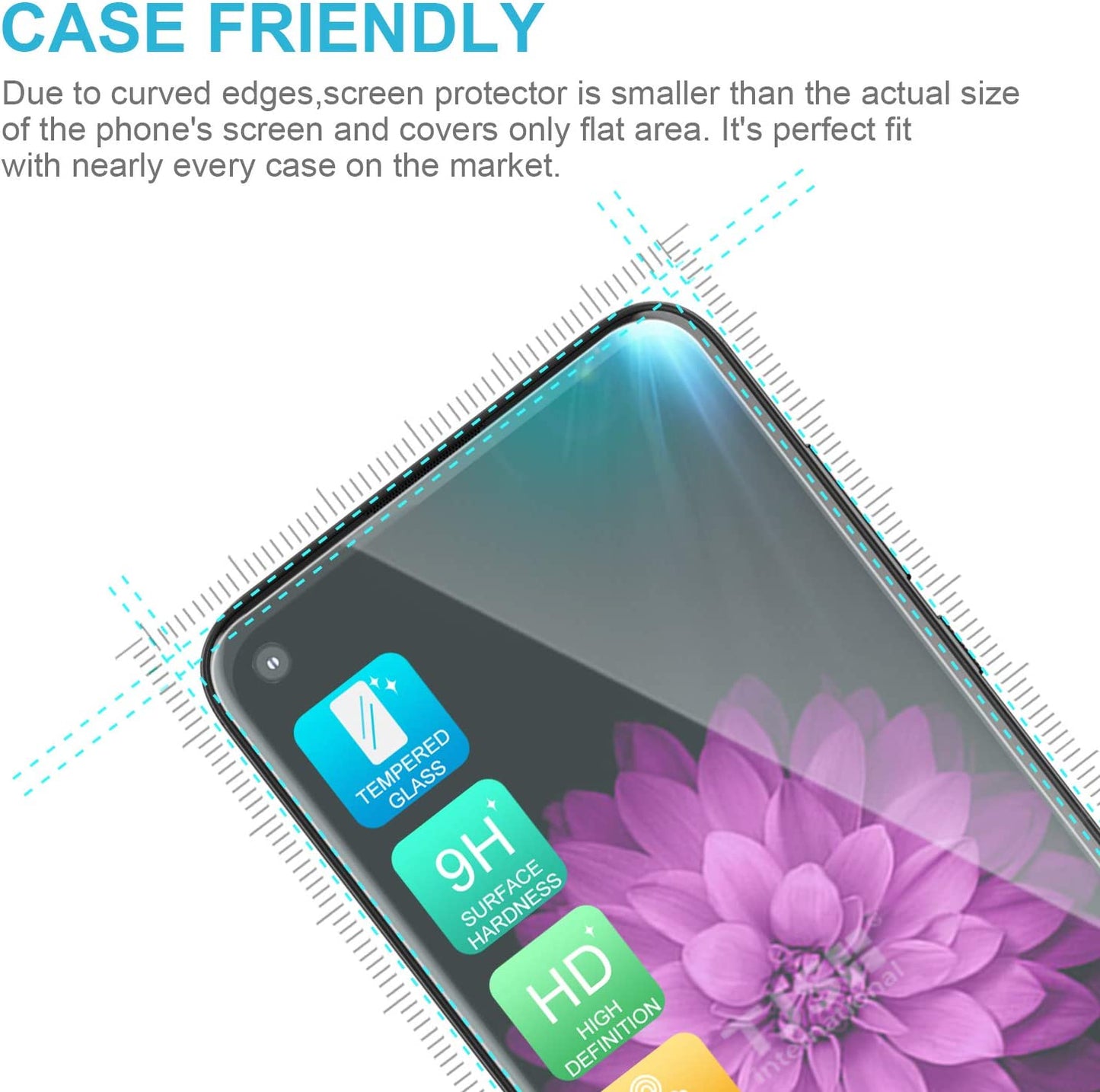 TJS Compatible for Oneplus Nord N30 5G Case, with Tempered Glass Screen Protector Dual Layer Hybrid (Magnetic Mount Friendly) Shockproof Drop Protection Impact Phone Case (Blue)  TJS   