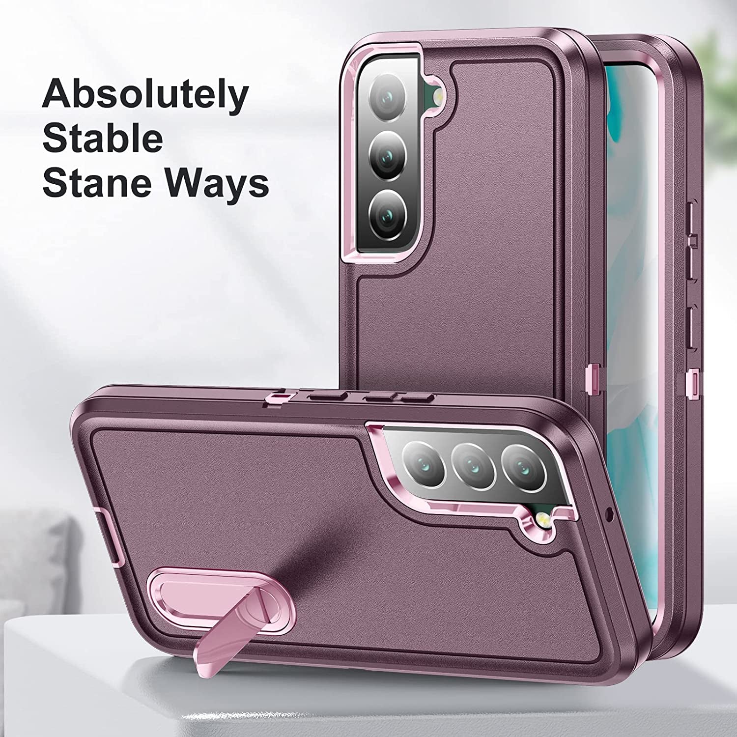 Idweel Galaxy S22 plus Case, Purple Pink Galaxy S22 plus Case with Stand for Women Girls,Heavy Duty Protection Shockproof Anti-Scratch Slim Fit Protective Durable Case Hard Cover,Purple/Pink  IDweel   