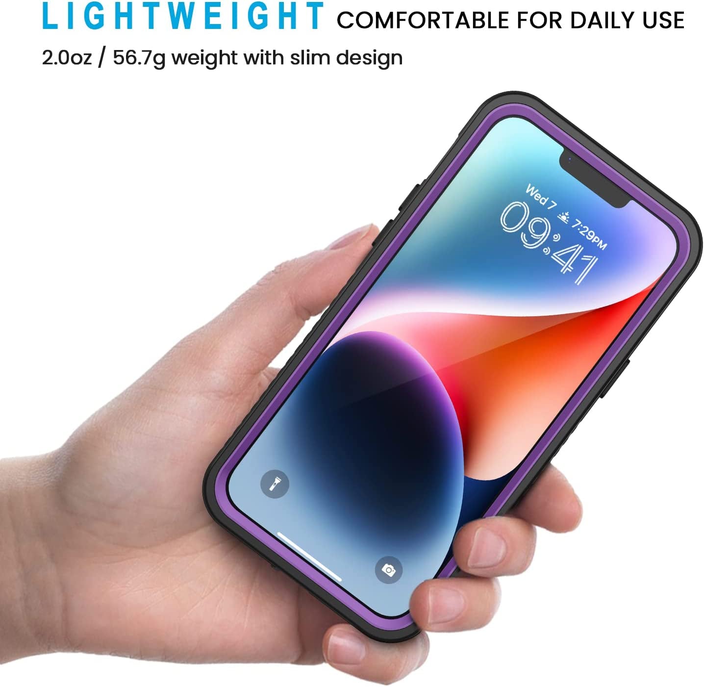 Lanhiem for Iphone 14 Case, IP68 Waterproof Dustproof Shockproof 14 Case with Built-In Screen Protector, Full Body Sealed Protective Front and Back Cover for Iphone 14, 6.1 Inch (Purple)  Lanhiem   
