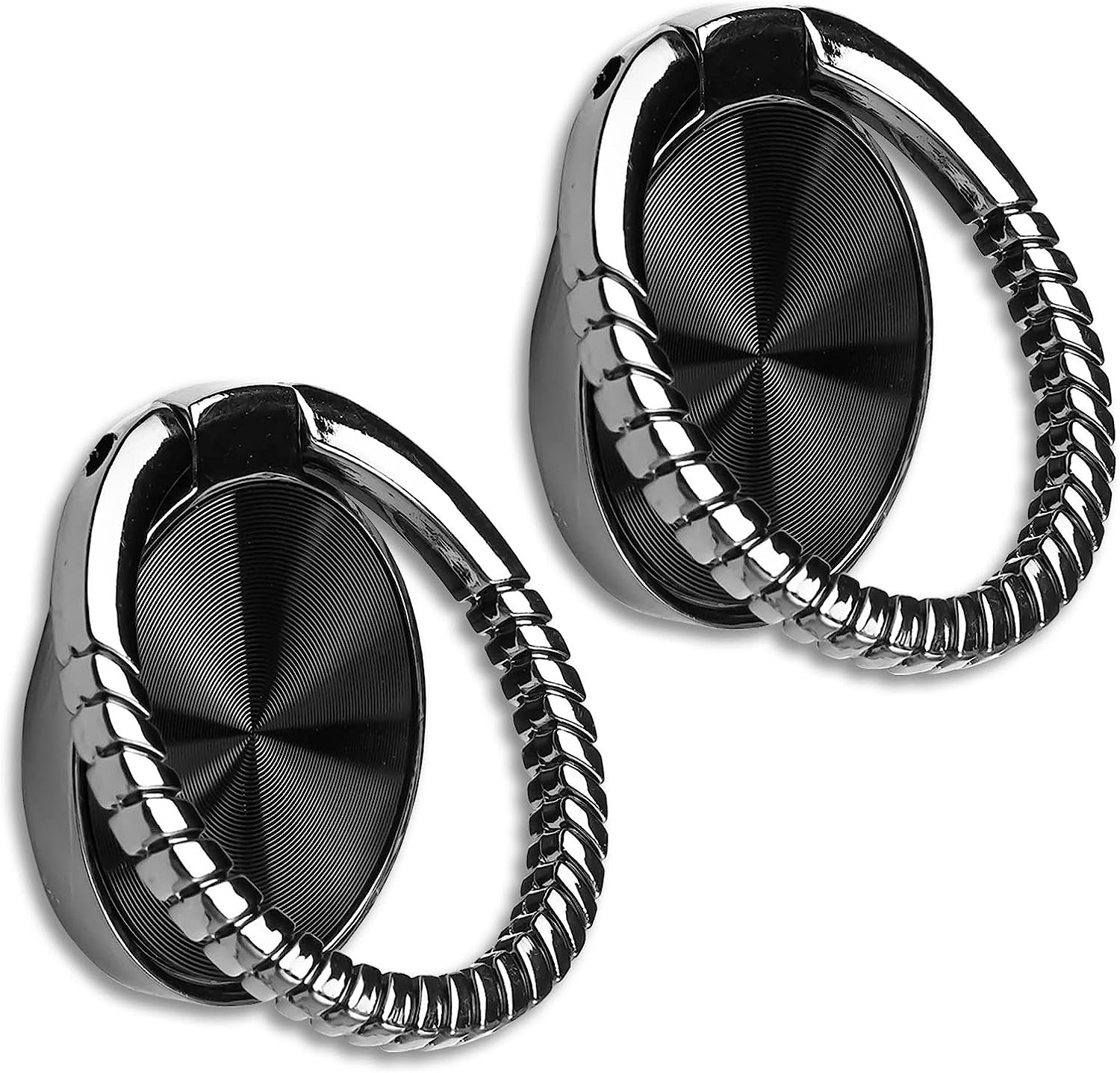 [2 Packs] Featured CD Textures Cell Phone Ring Holder Stand, 360 Degree Rotation Finger Ring Kickstand with Polished Metal Phone Grip for Magnetic Car Mount, Smartphone Accessories  Wansurs   