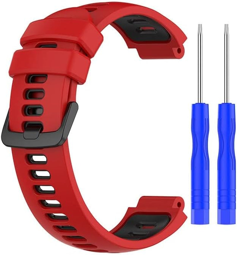 HKIDKK Silicone Watch Band for Garmin Forerunner 220 230 235 735XT 735 620 630 S20 S5 S6 Replacement Strap Bracelet Watch Wristband  HKIDKK Red black  