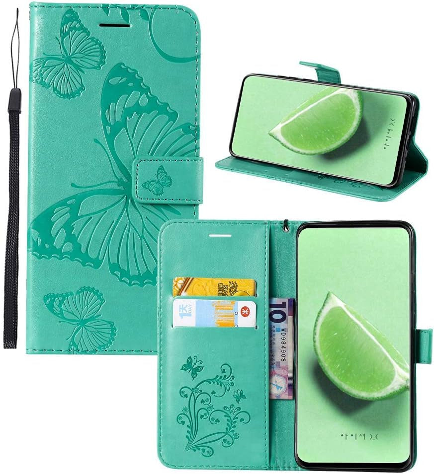 IVY V30 Butterfly Wallet Case for LG V30 - Blue  IVY Mint Green  