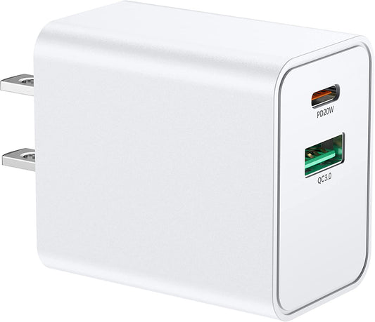 USB C Wall Charger Block 20W, Dual Port USB-C Wall Plug-In USB Charger 20W PD & QC3.0 USB a Fast Charging Block for Iphone 14/13/12/11 /Pro Max, Ipad Pro, Airpods Pro, Samsung Android Phones and More  ShenZhen LvXiangYuan Technology Co.,Ltd.   