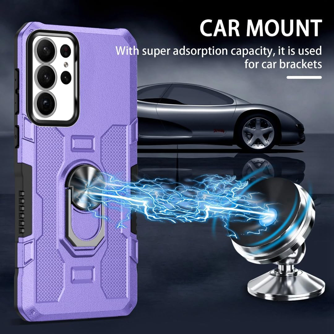 MGSBCXN Armor Case for Samsung Galaxy Note20 Ultra 5G, Military Grade Shockproof Samsung Galaxy Note 20 Ultra Case, Heavy Duty Protection Samsung Note 20 Ultra 5G Case with Ring Kickstand, Purple  MGSBCXN   