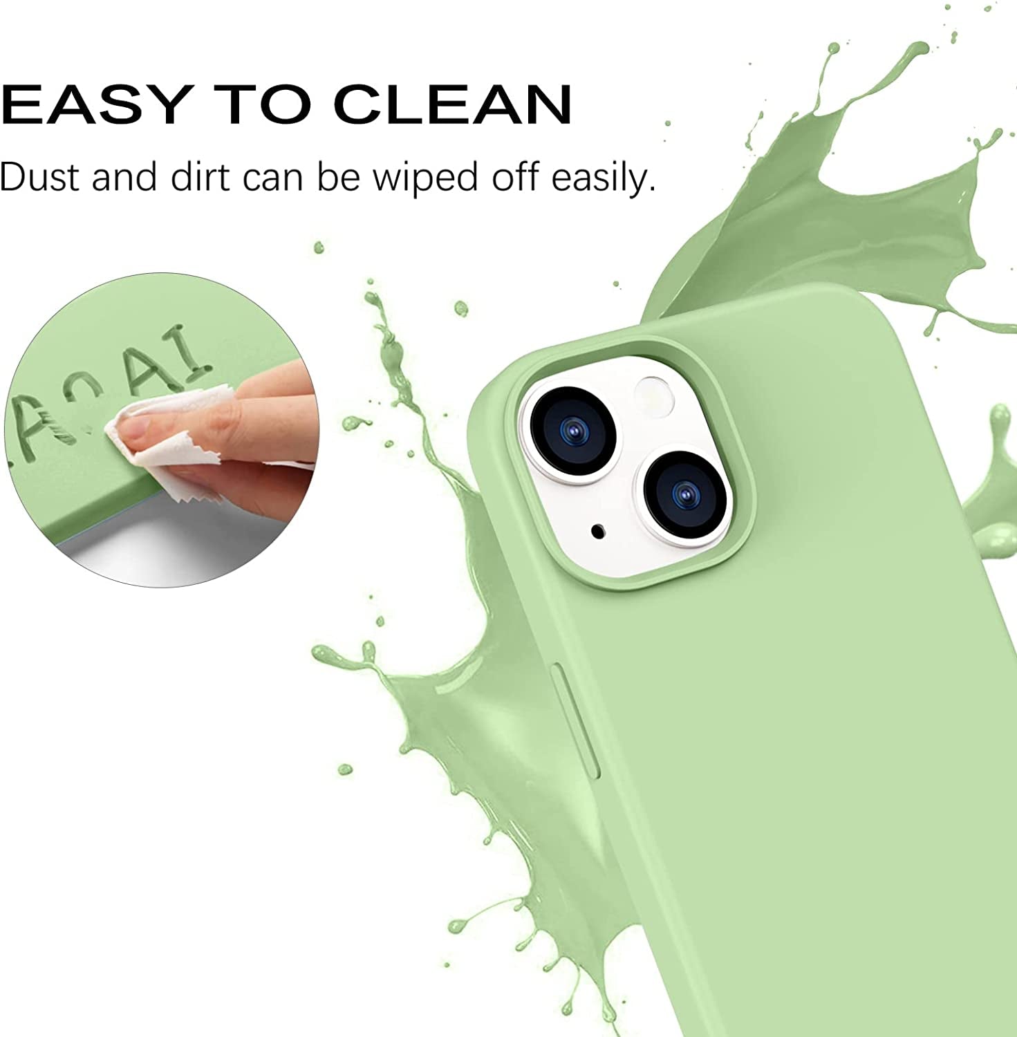 BENTOBEN Compatible with Iphone 14 Case, Liquid Silicone Gel Rubber Bumper Microfiber Lining Hard Back Shockproof Protective Phone Cover for Iphone 14 6.1", Matcha Green  BENTOBEN   