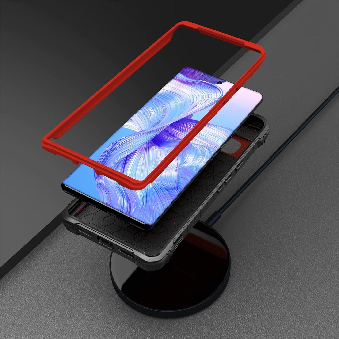 Exoguard for Google Pixel 6 Pro Case, Rubber Shockproof Heavy Duty Phone Case Built-In Kickstand, No Screen Protector (Red)  ExoGuard   