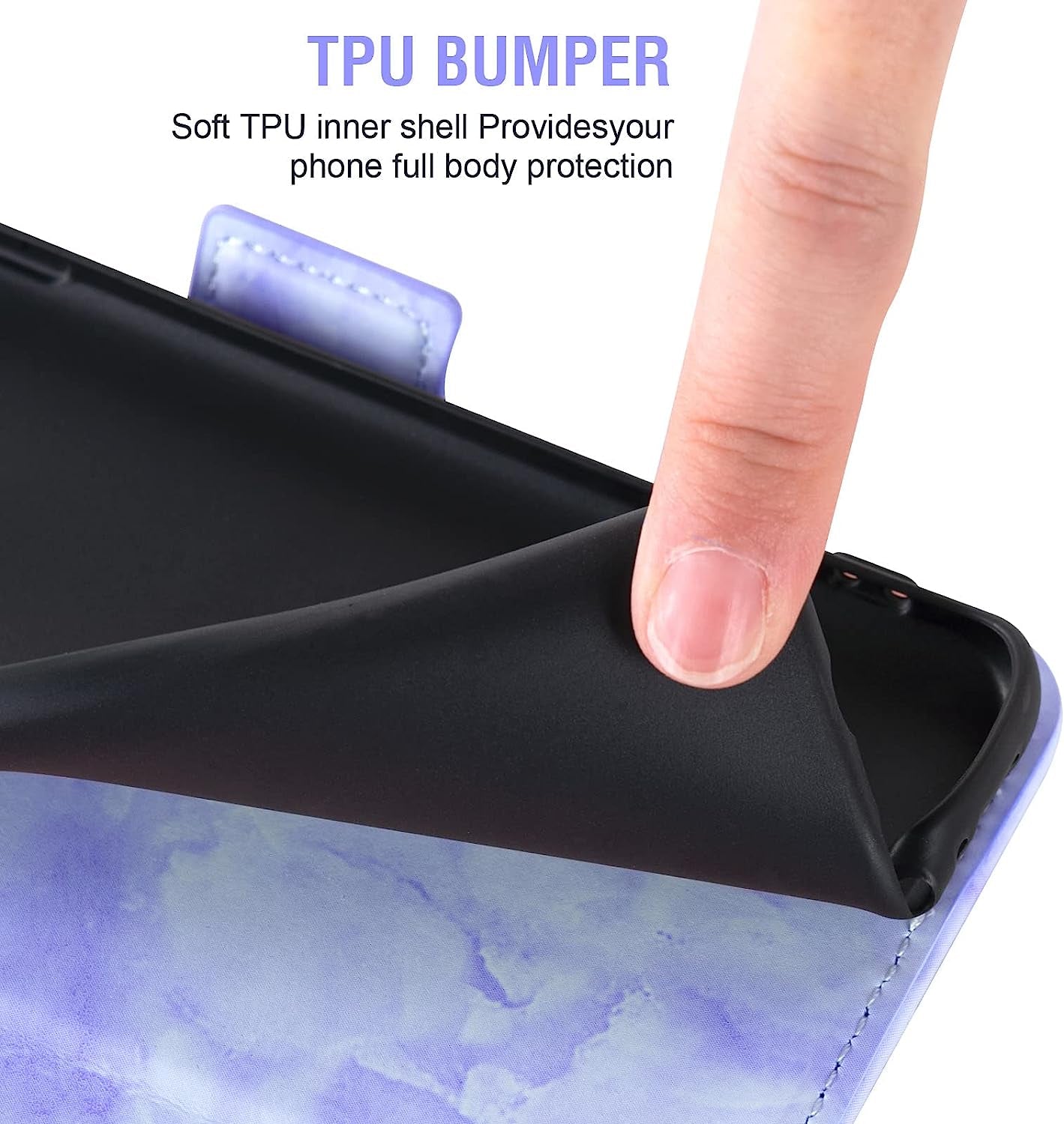 Asuwish Compatible with LG G7 Thinq Case and Tempered Glass Screen Protector Card Holder Kickstand Marble Wallet Phone Covers for LGG7 One G 7 plus LG7 Lg7Thinq 7G Thin Q G7+ G7Thinq Lgg7Thinq Purple  Asuwish   