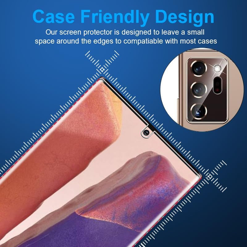 [2+1 Pack] Galaxy Note 20 Ultra Privacy Screen Protector, Fingerprint Unlock, HD Clear Anti-Spy Film for Samsung Galaxy Note 20 Ultra 5G Tempered Glass Camera Screen Protector  Samcorn   