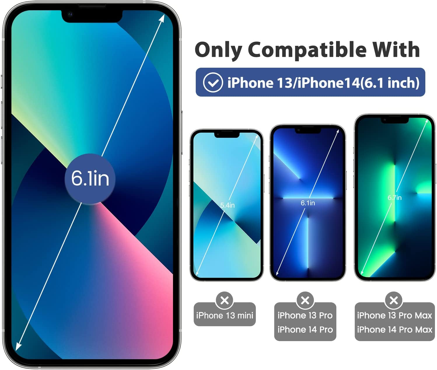 Mkeke Compatible for Iphone 14 Case for Iphone 13 Case Black, Not Yellowing Shockproof 13/14 Phone Black Case with Bumper Slim Fit for Iphone 13/14  Mkeke   