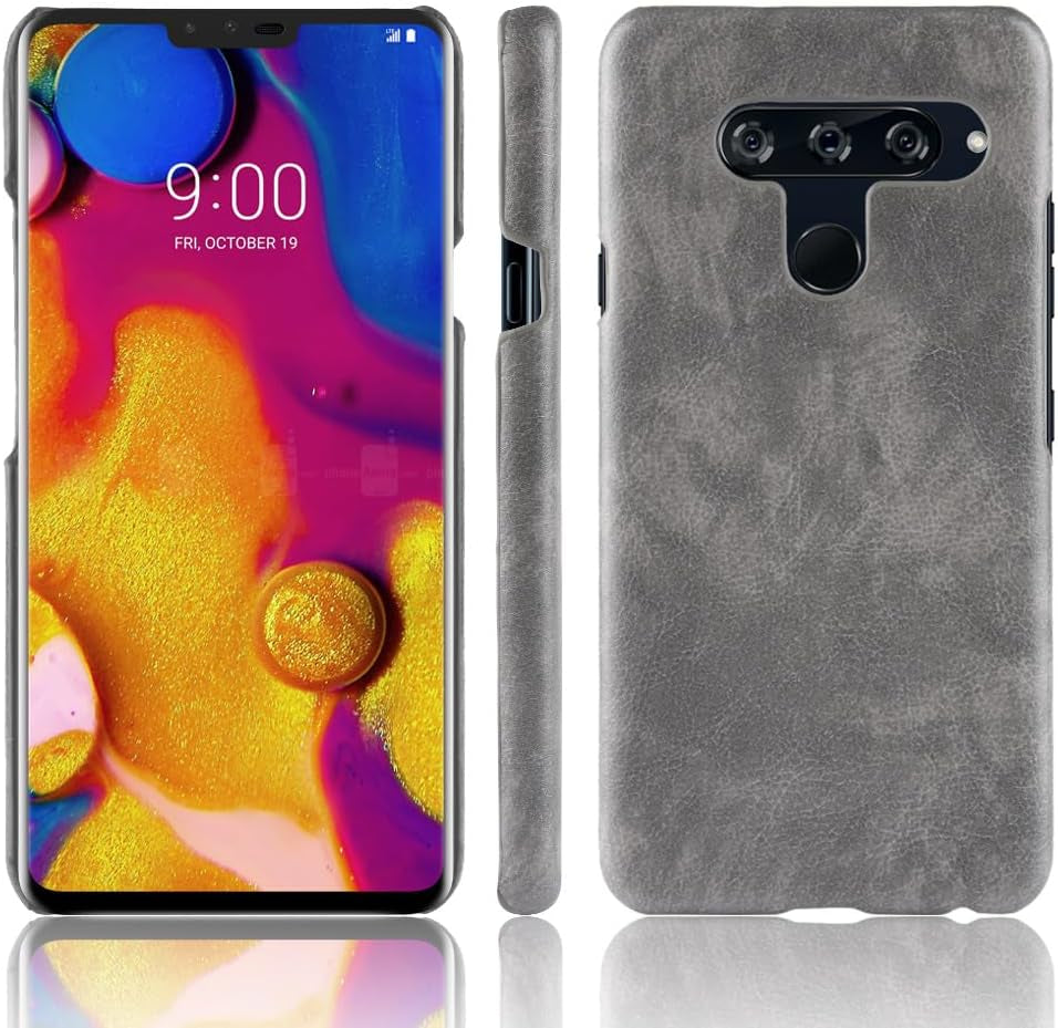 Phone Case for LG V40 Thinq Case, [PU Leather]+[Hard Plastic] for LG V40 Thinq Protector Case, Non-Slip Shockproof for LG V40 Thinq Phone Cover Grey  Generic   
