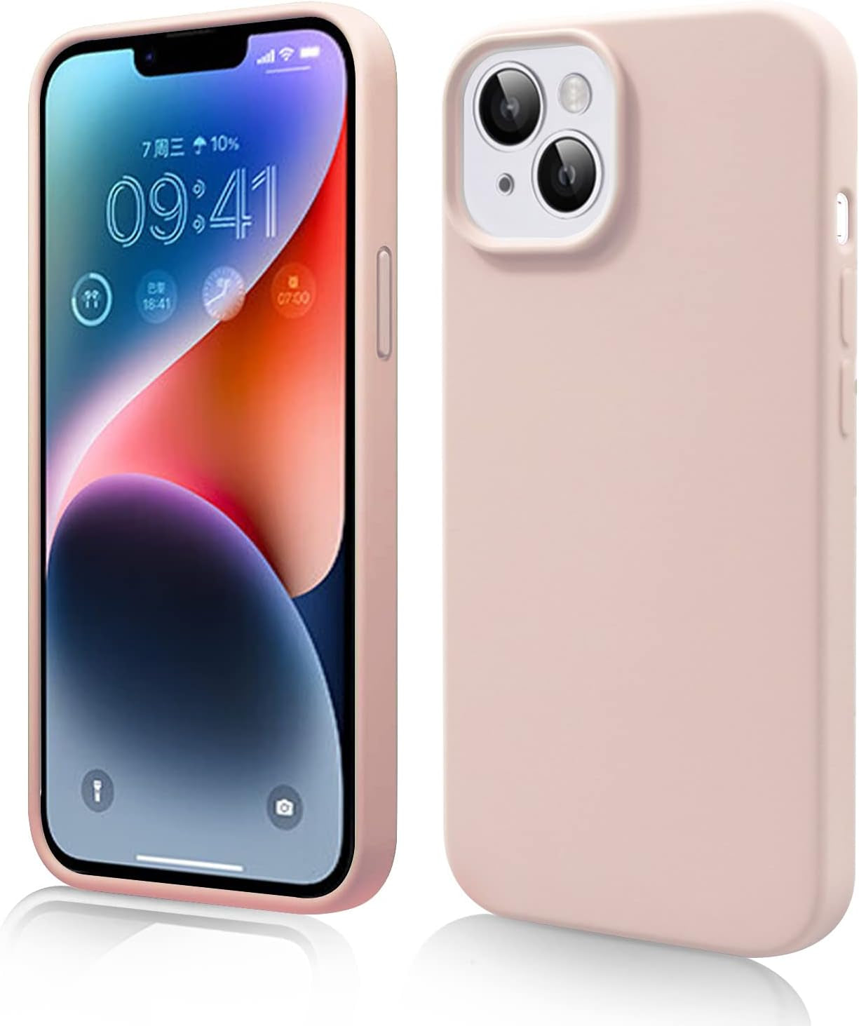 YOZEB Silicone Case Designed for Iphone 14 Pro Max, Shockproof Anti-Scratch and Anti-Fingerprint 4-Layer Full Body Protective Cover Slim Phone Case Compatible with Iphone 14 Pro Max 6.7 Inches (Blue)  YOZEB Pink- Iphone 13  