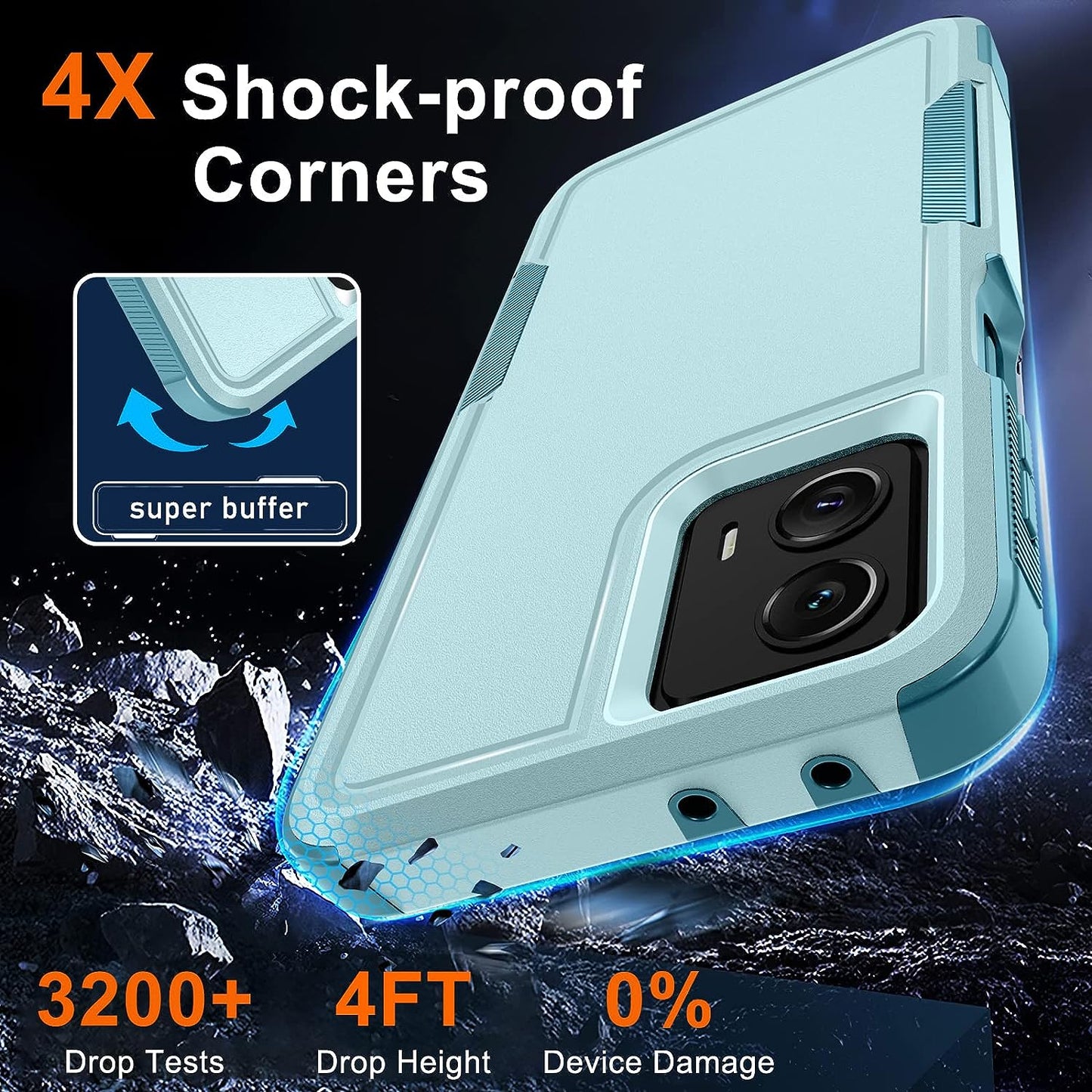 For Motorola Moto G Power 5G 2023 & Moto G 5G 2023 Case with Tempered Glass Screen Protector[1 Pack], Dual Layer Full Body Heavy Duty Rugged Shockproof Protective Phone Cover, Mint Green  RMOCR   