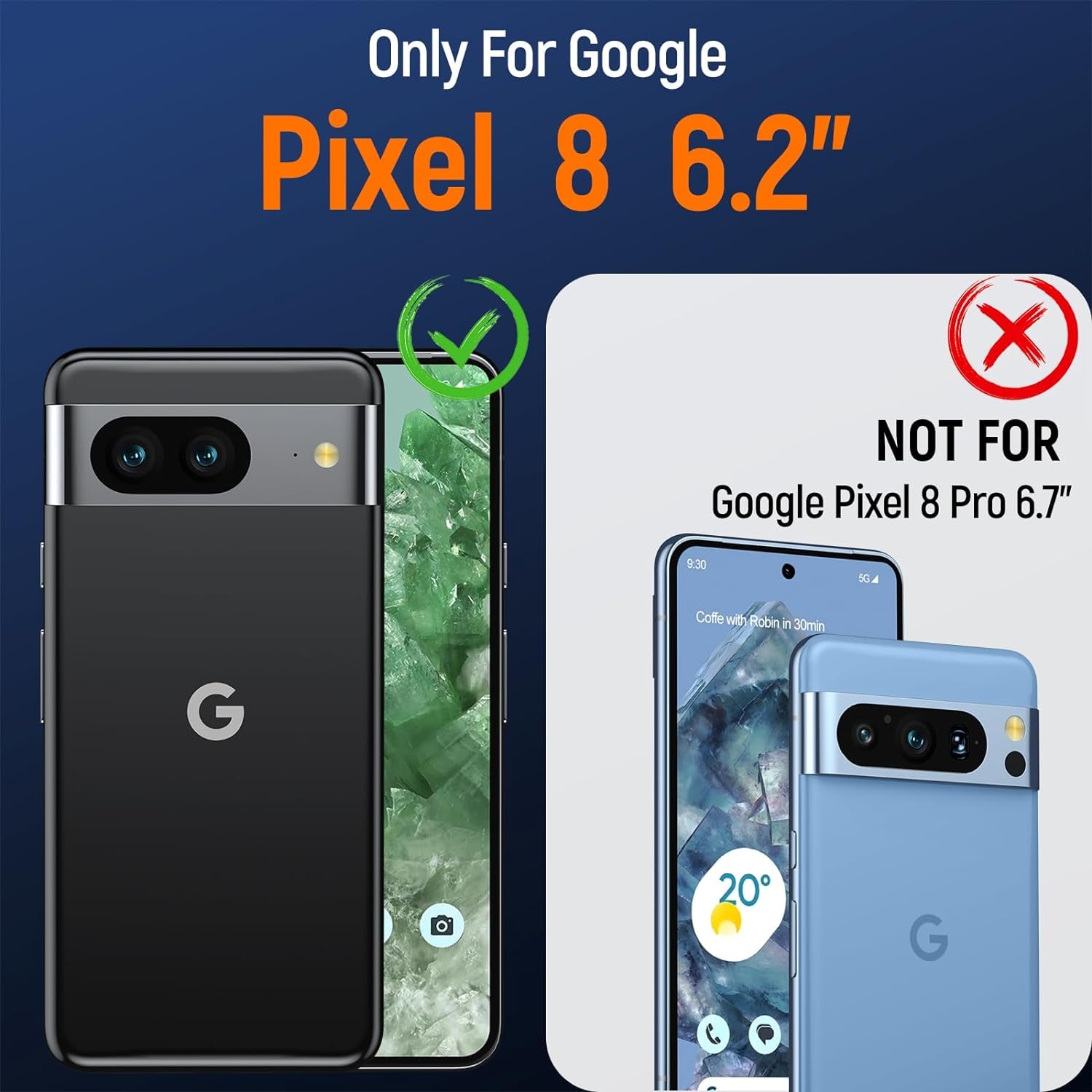 Oterkin for Google Pixel 8 Case,[Shockproof] Pixel 8 Case [15FT Military Grade Defense][Heavy Duty Protection][Dual Layer][Slim Fit] Google Pixel 8 Phone Case (Green)  Oterkin   