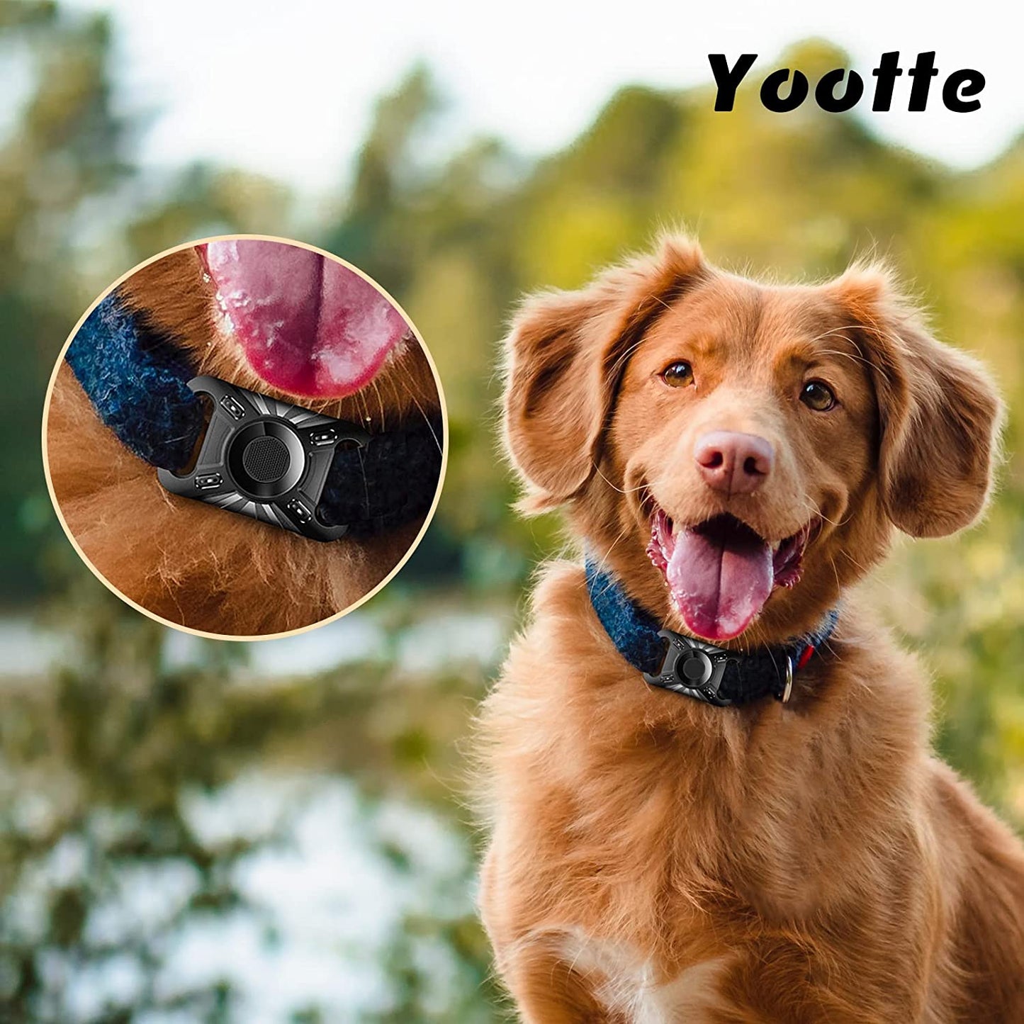 [2Pack] Waterproof Airtag Dog Collar Holder, Wear-Resistant Anti-Scratch Protective Airtag Holder Case Compatible with Pet Collar GPS Pet Trackers for Dogs Big Cats Backpack Strap Etc  Yootte   