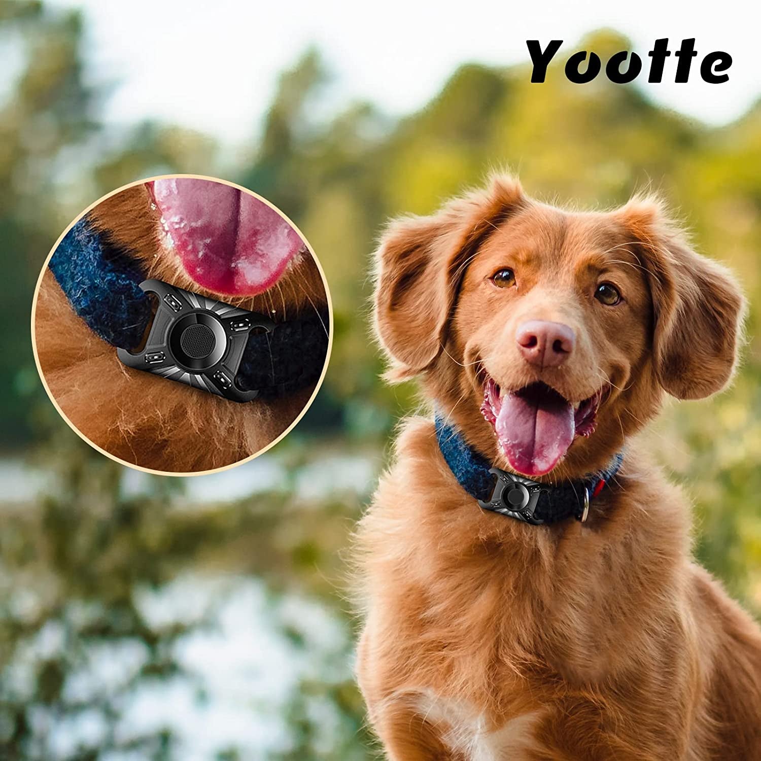 [2Pack] Waterproof Airtag Dog Collar Holder, Wear-Resistant Anti-Scratch Protective Airtag Holder Case Compatible with Pet Collar GPS Pet Trackers for Dogs Big Cats Backpack Strap Etc  Yootte   