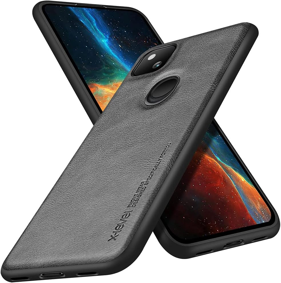 X-Level Google Pixel 4A Case (Not Fit 4A 5G),Anti-Scratch Premium Leather Soft TPU Bumper Shockproof Protective Phone Cover Case for Google Pixel 4A (Gray)  X-level   