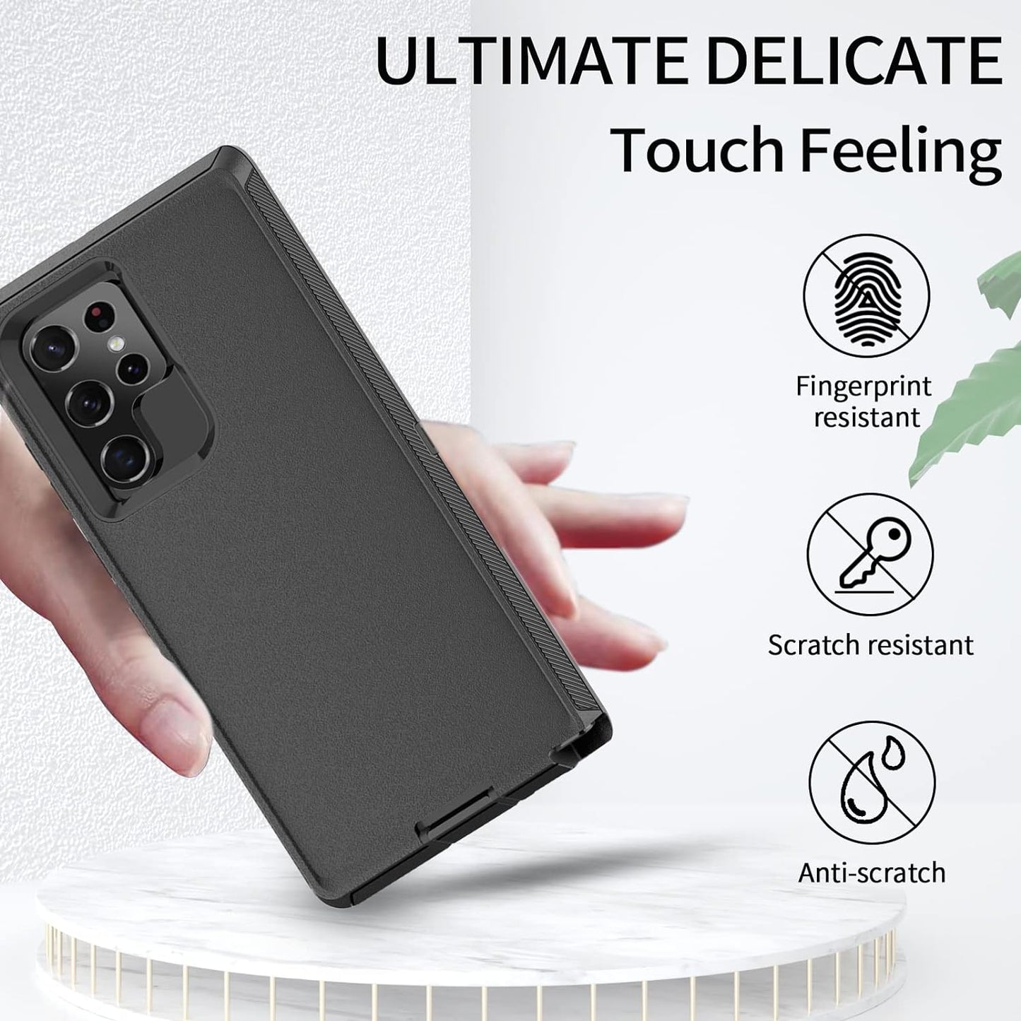 SZFIRSTEY Case for Galaxy S22 Ultra, Drop Protection Rugged Shockproof Military Protective Bumper Phone Cover Armor Heavy Duty for Samsung Galaxy S22 Ultra (Black)  SZFIRSTEY   