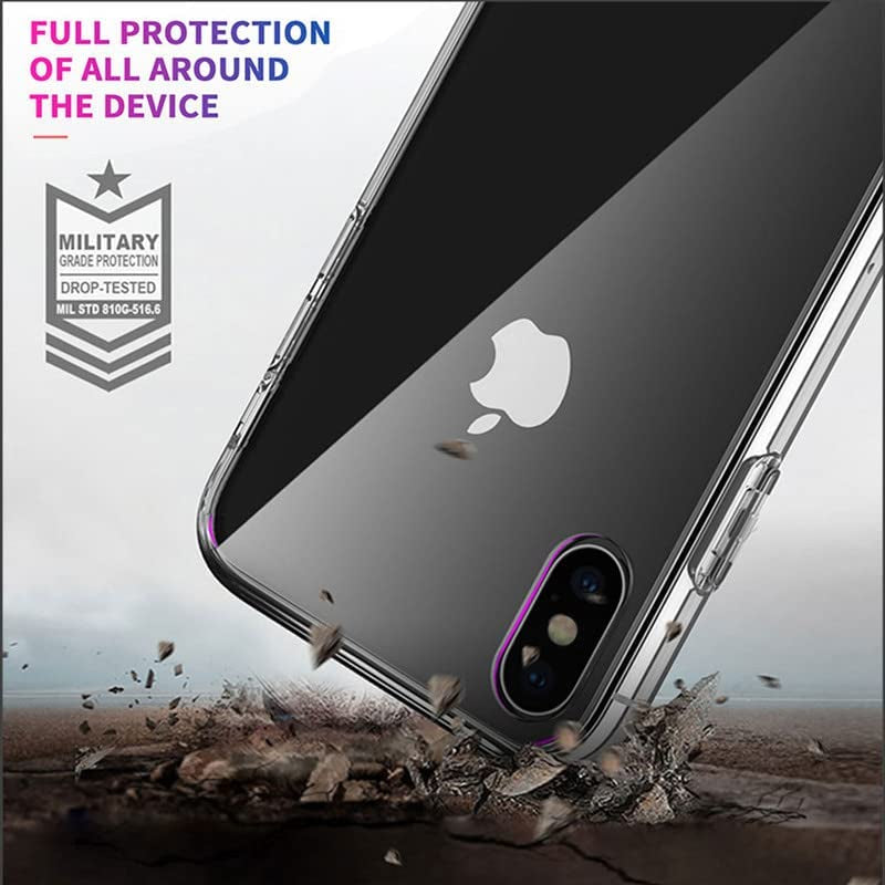 WIMSPEED Clear Case for HTC U23 Pro (6.7") with 1 X Tempered Glass +360° Cell Phone Metal Ring Holder, Slim Soft Silicone Military Grade Shockproof TPU Cover for HTC U23 Pro  WIMSPEED   