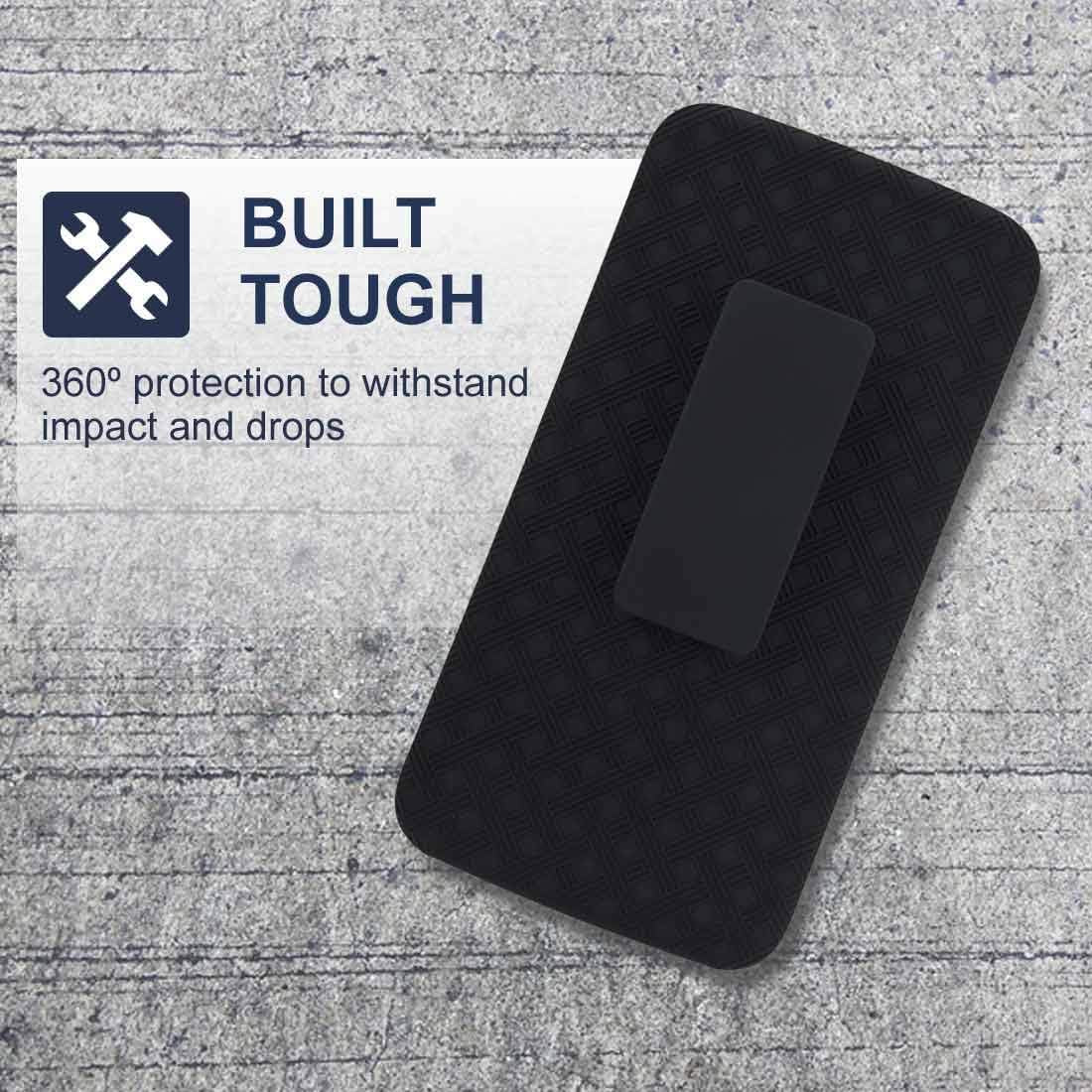 Rome Tech Holster Case with Belt Clip for LG V30 - Slim Heavy Duty Shell Holster Combo - Rugged Phone Cover with Kickstand Compatible with LG V30 - Black  Rome Tech   