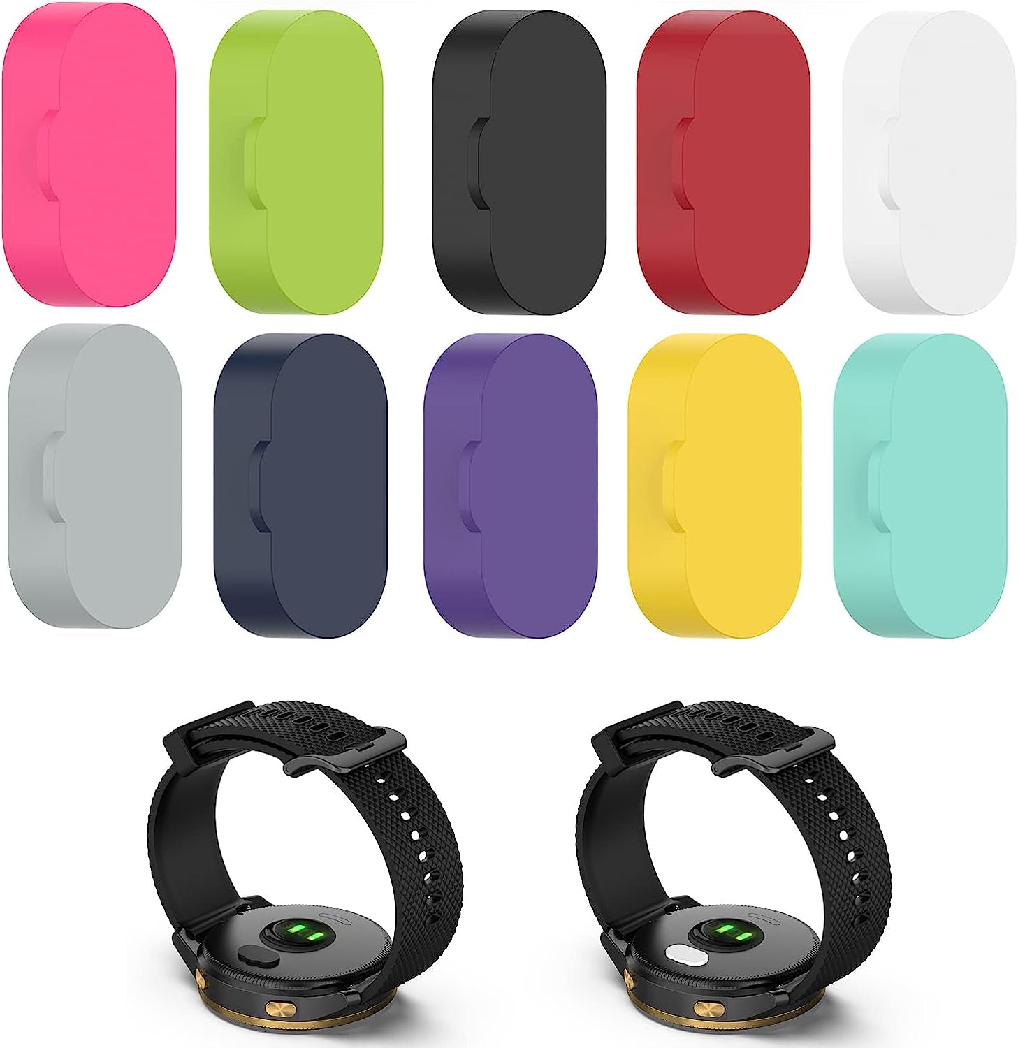 Disscool anti Dust Plug Compatible with Garmin Forerunner 265/265S/965 Charger Port Protector 10 Pcs Silicone Colorful Anti-Dust Plugs Caps Compatible with Garmin Fenix 7/7S/7X  Disscool   
