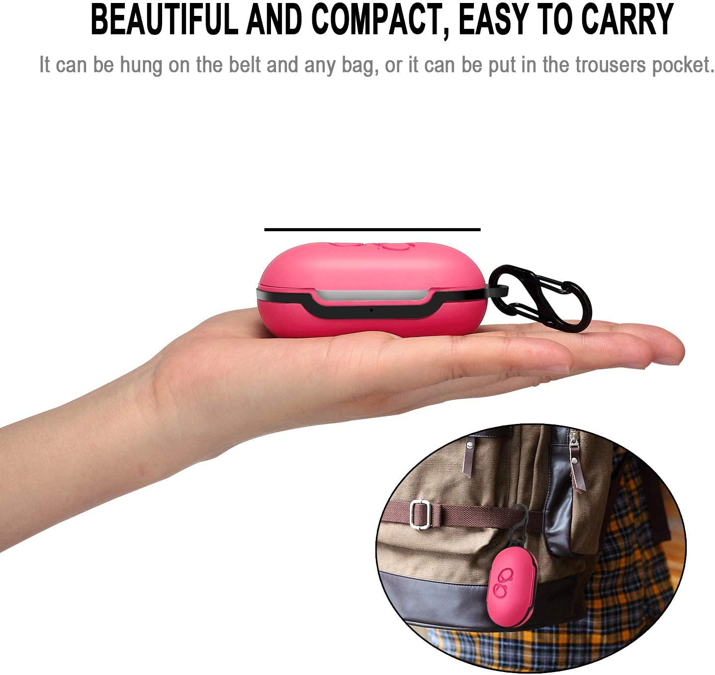 Lizhi Case for Samsung Galaxy Buds + plus (2020) / Galaxy Buds (2019), Galaxy Earbuds Silicone Skin Cover Shock-Absorbing Protective Case with Keychain, Hot Pink  LiZHi   