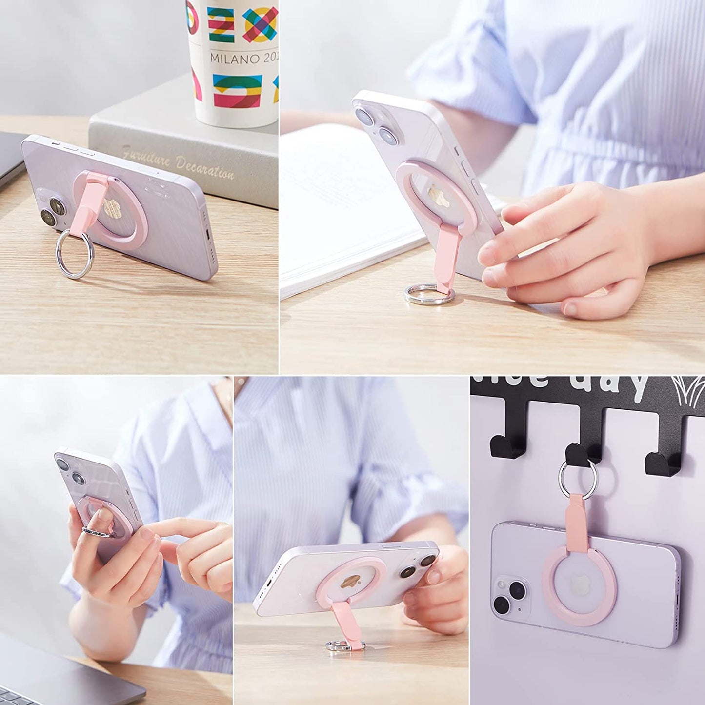 Rimyam Magnetic Phone Ring Holder for Magsafe Phone Grip&Stand 360° Rotation Grip Finger Kickstand Compatible with Iphone 14 13 12 plus Pro Pro Max Mini Magsafe Accessories  Rimyam   