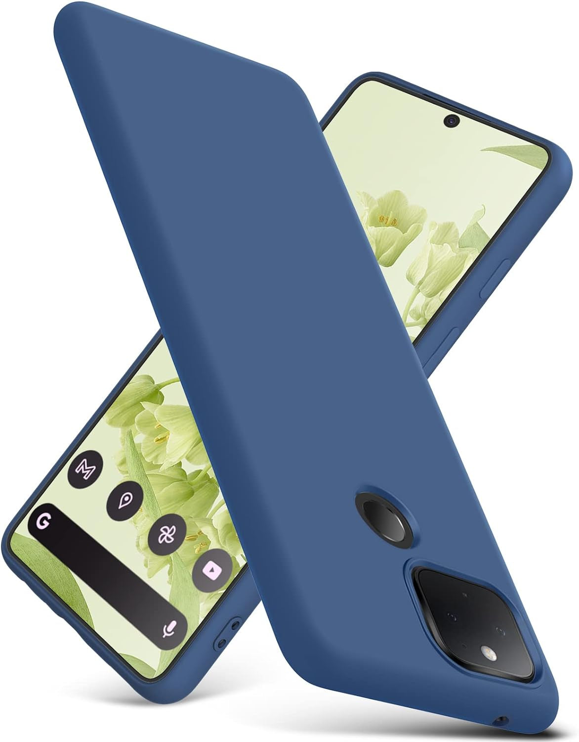 YSLBWLE Compatible with Google Pixel 5 Case, Thin Liquid Silicone Case,Shockproof,Slim Thin Phone Case for Google Pixel 5, Full Body Screen Camera Protective Cover-Red 4-Pixel5-03  YSLBWLE Blue Google Pixel 5 