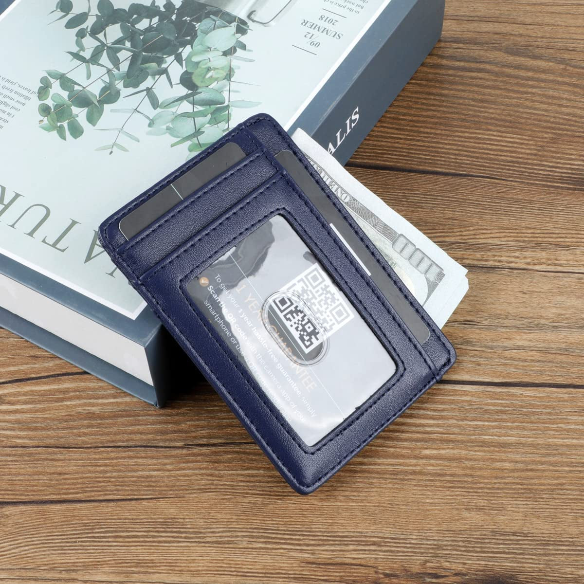 Airtag Wallet Men, Wallet with Airtag Holder, Slim Minimalist Front Pocket Wallet with Bonus Air Tag Keychain  AORAKI   