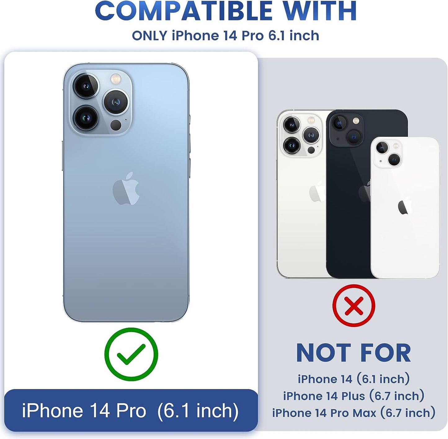 【3 in 1】Nuleto for Iphone 14 Pro Case, Iphone 14 Pro Magsafe Case Built-In 9H Tempered Glass Screen Protector & Camera Lens Protector Full-Body Protective Heavy Duty Shockproof Slim Thin Cover - Clear  Nuleto   