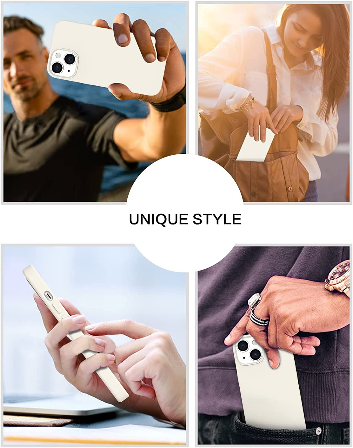 BENTOBEN Compatible with Iphone 14 Case, Liquid Silicone Gel Rubber Bumper Microfiber Lining Hard Back Shockproof Protective Phone Cover for Iphone 14 6.1",Antique White  BENTOBEN   