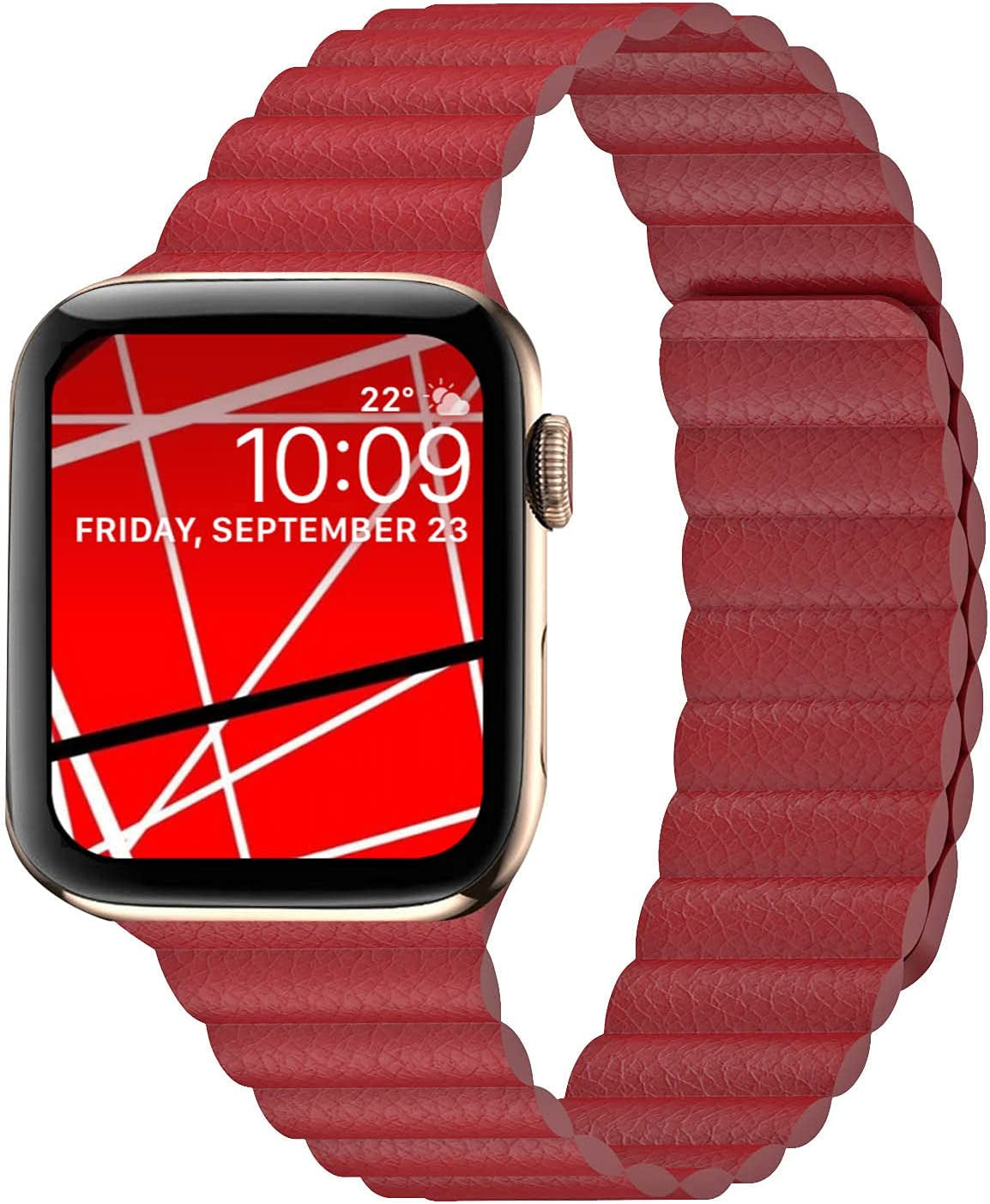 INI Compatible with Apple Watch Band 49Mm 45Mm 44Mm 42Mm 41Mm 40Mm 38Mm - Enhanced Adjustable Leather Strap with Magnetic Closure System for Iwatch Series Ultra/8/7/Se/6/5/4/3/2/1 - Black  INI Technologies Ruby 42mm/44mm/45mm/49mm 6.0"-8.0" 