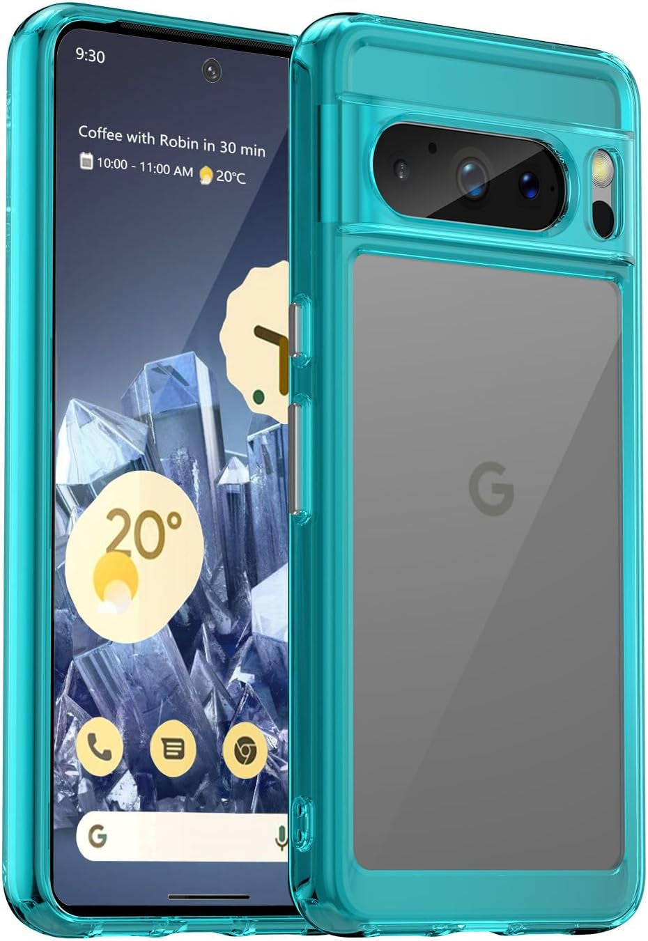 Guarishel for Google Pixel 8 Phone Case: [Built-In 4 Airbags][Not-Yellowing] Military-Grade Shockproof Protective Phone Case for Google Pixel 8, Blue  Guarishel Clear-Blue Google Pixel 8 Pro 