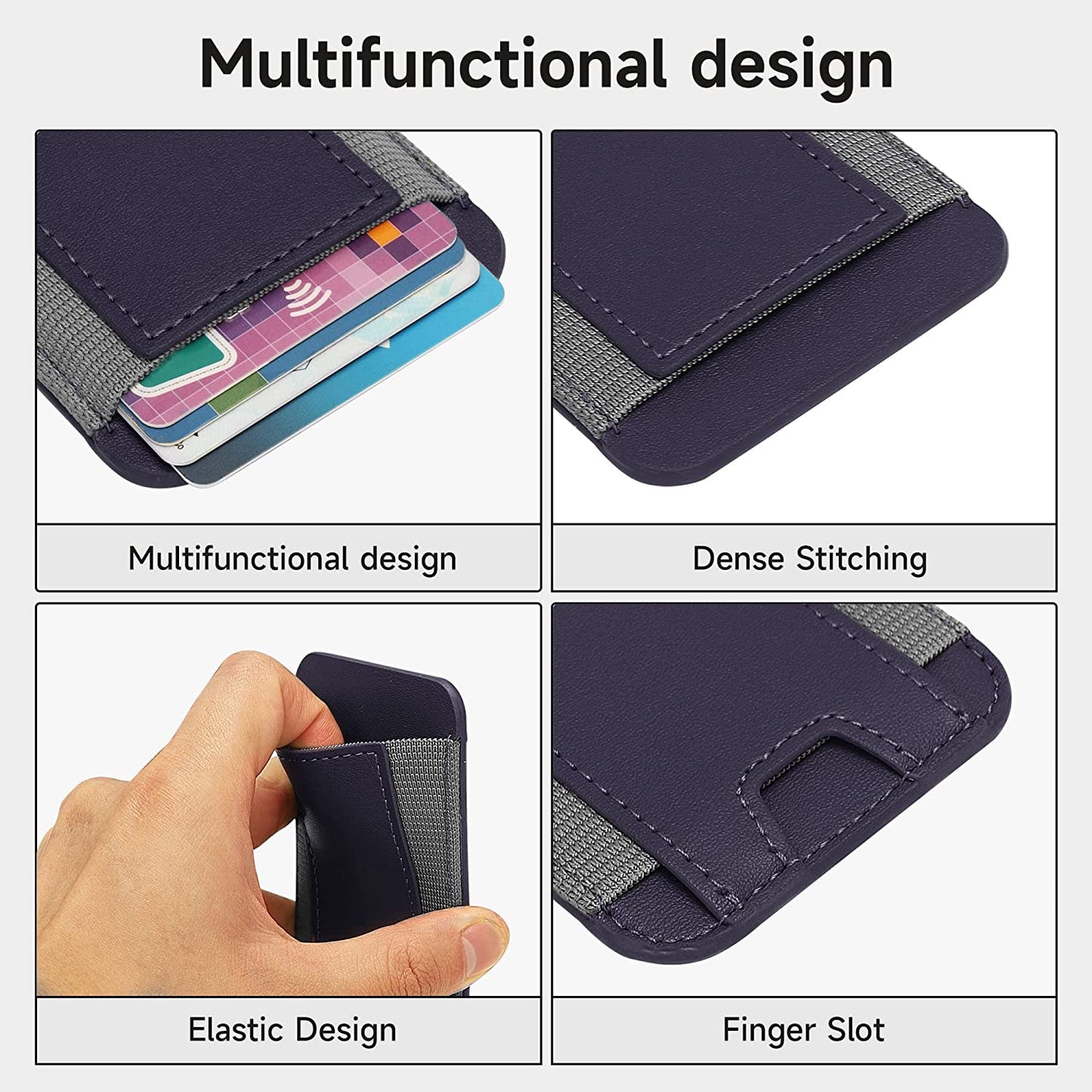 GANSBOL Magnetic Phone Wallet with Magsafe, Magnetic Magsafe Leather Wallet for Iphone 12/13/14 Series, Card Wallet Holder for Apple Magsafe, Fit 10 Cards, Deep Purple  GANSBOL   