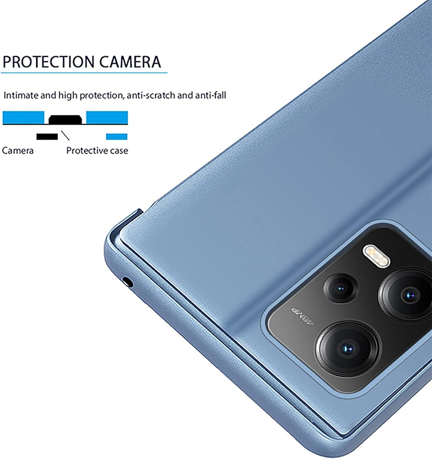 Tncavo for Xiaomi Redmi Note 12 Pro plus Mirror Case for Women, Outdoor Makeup Clear Phone Cover with Kickstand for Xiaomi Redmi Note 12 Pro plus JM Silver  Tncavo   