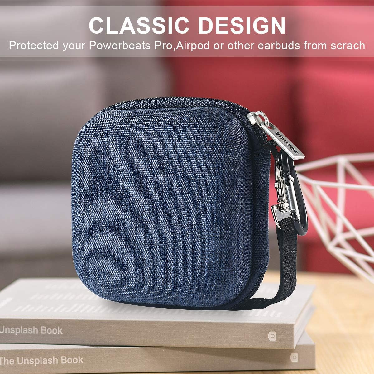 Youtec Compatible with Powerbeats Pro Case Cover, Hard Travel Protective Carrying Storage Cover Case Nylon Accessories Bag Women Men with Lanyard + Carabiner Compatible with Power Beats Pro  Youtec   