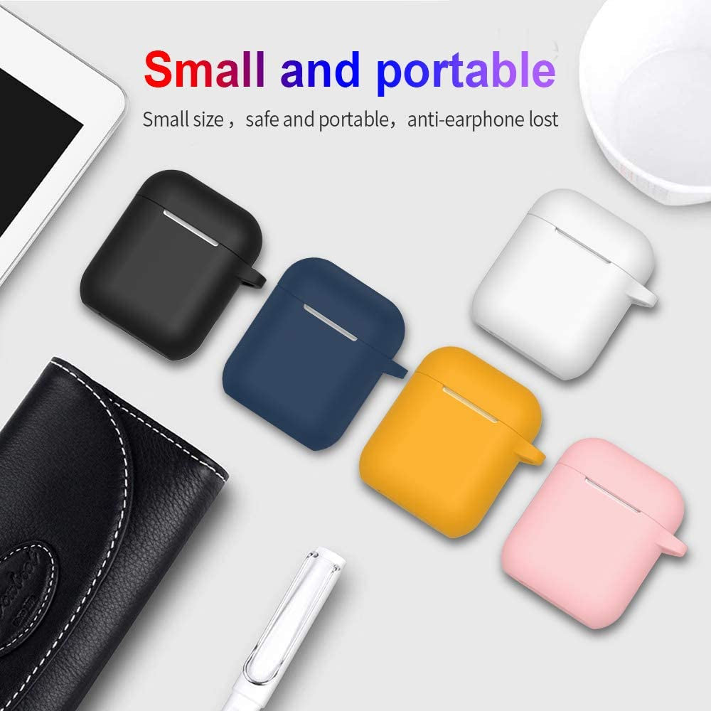 SATLITOG Airpods Case Cover with Secure Lock Keychain, Protective Silicone Cover Compatible with Apple Airpods 2Nd & 1St Charging Case - Dark Blue  SATLITOG   