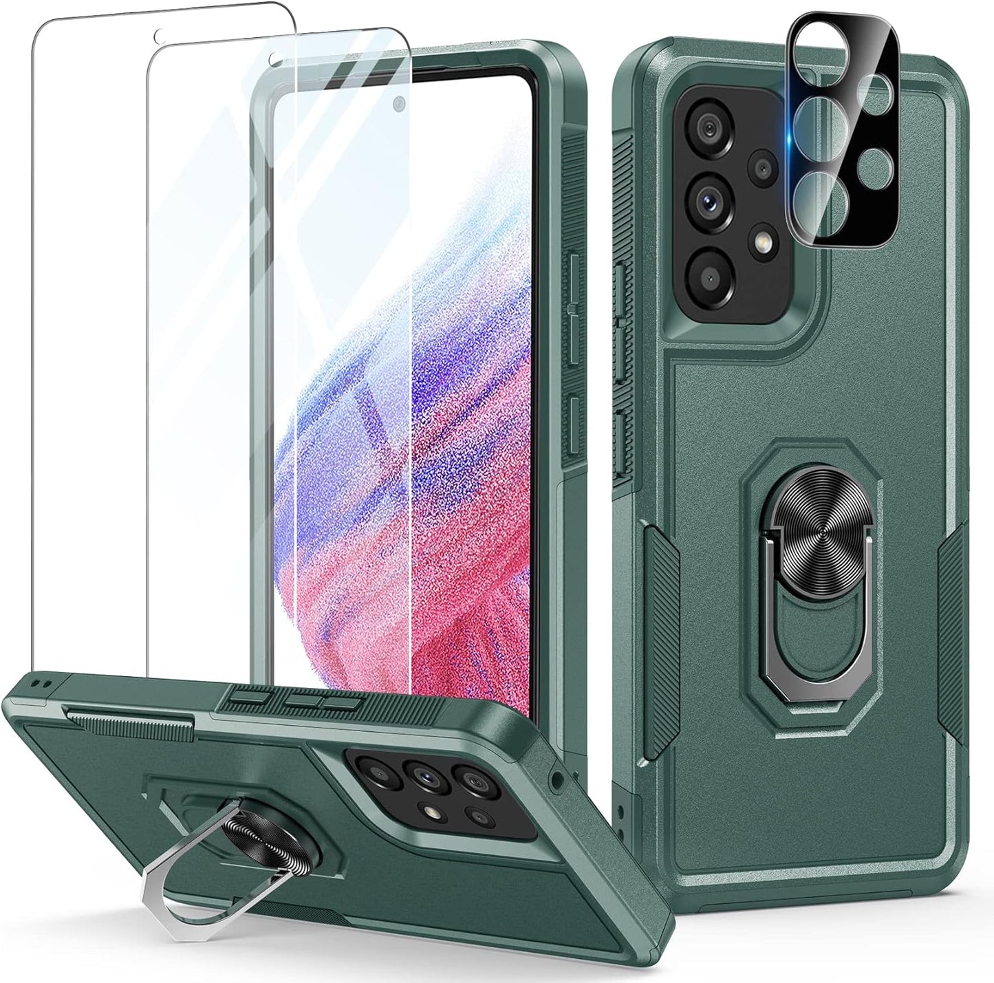 Soios for Samsung Galaxy A53 5G Case: Military Grade Drop Proof Protection Cover with Kickstand | Matte Textured Rugged Shockproof TPU | Protective Cell Phone Case for Galaxy A53 5G Phone  SOiOS   