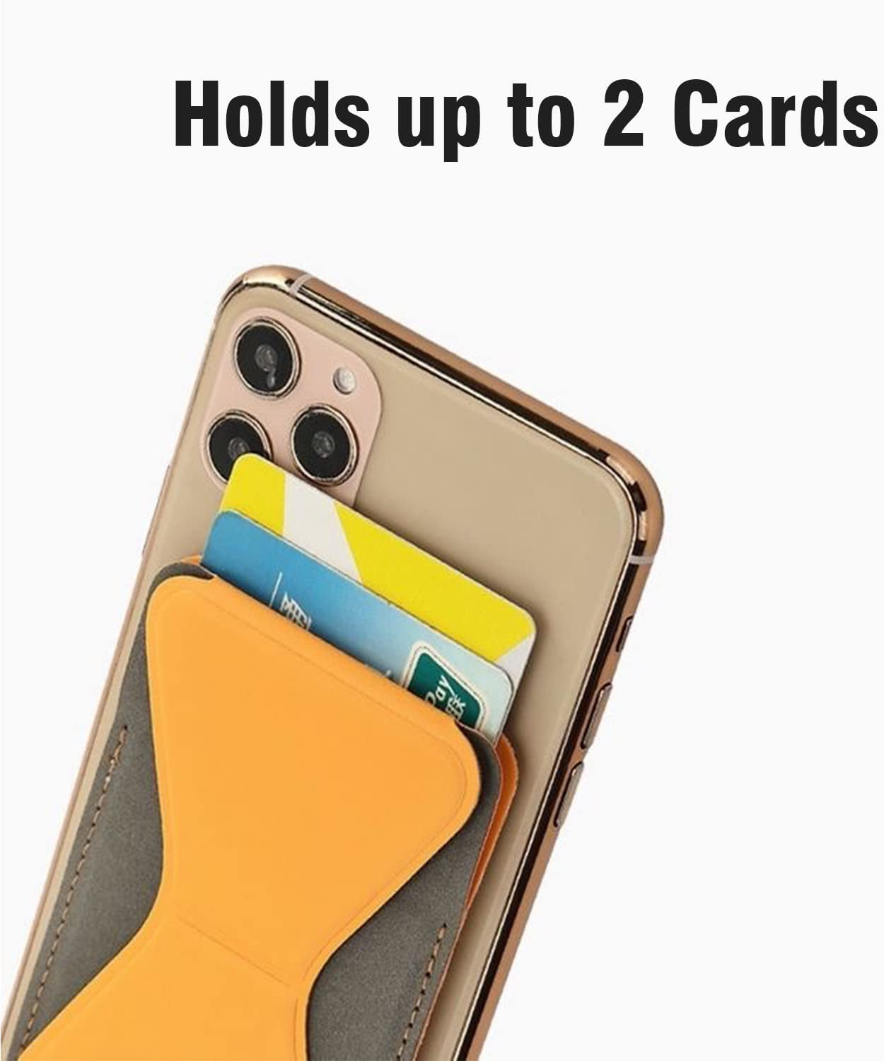 Ambervec Magsafe Wallet Compatible with Iphone 14, Iphone 13 & Iphone 12 Series, Magnetic Wallet Stand for Apple Mag Safe, Leather Magnetic Card Holder for Back of Iphone Pro Max Mini Plus, Yellow  AmberVec Inc.   