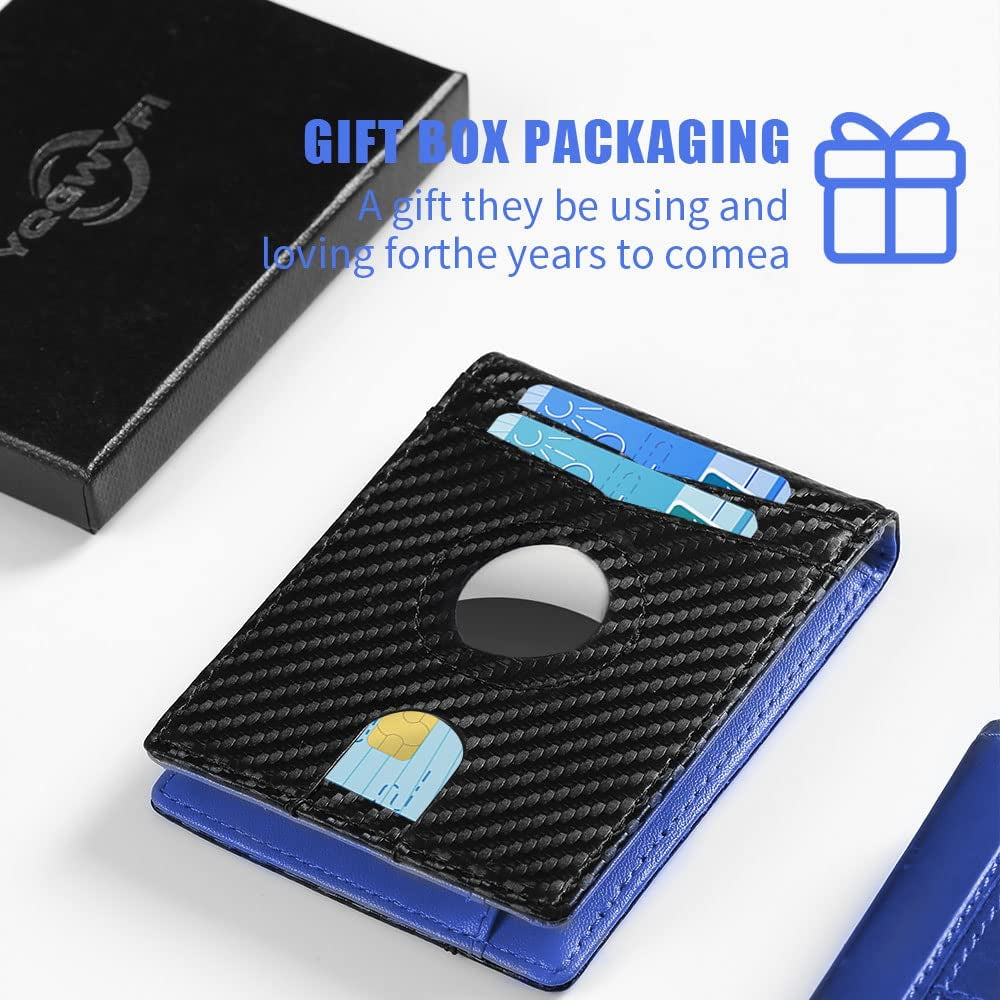 YQGWVFI Airtag Men'S Wallet with Money Clip, RFID Blocking, Slim and Minimalist Design, Holds up to 12 Cards, with Gift Box  Kaiman   