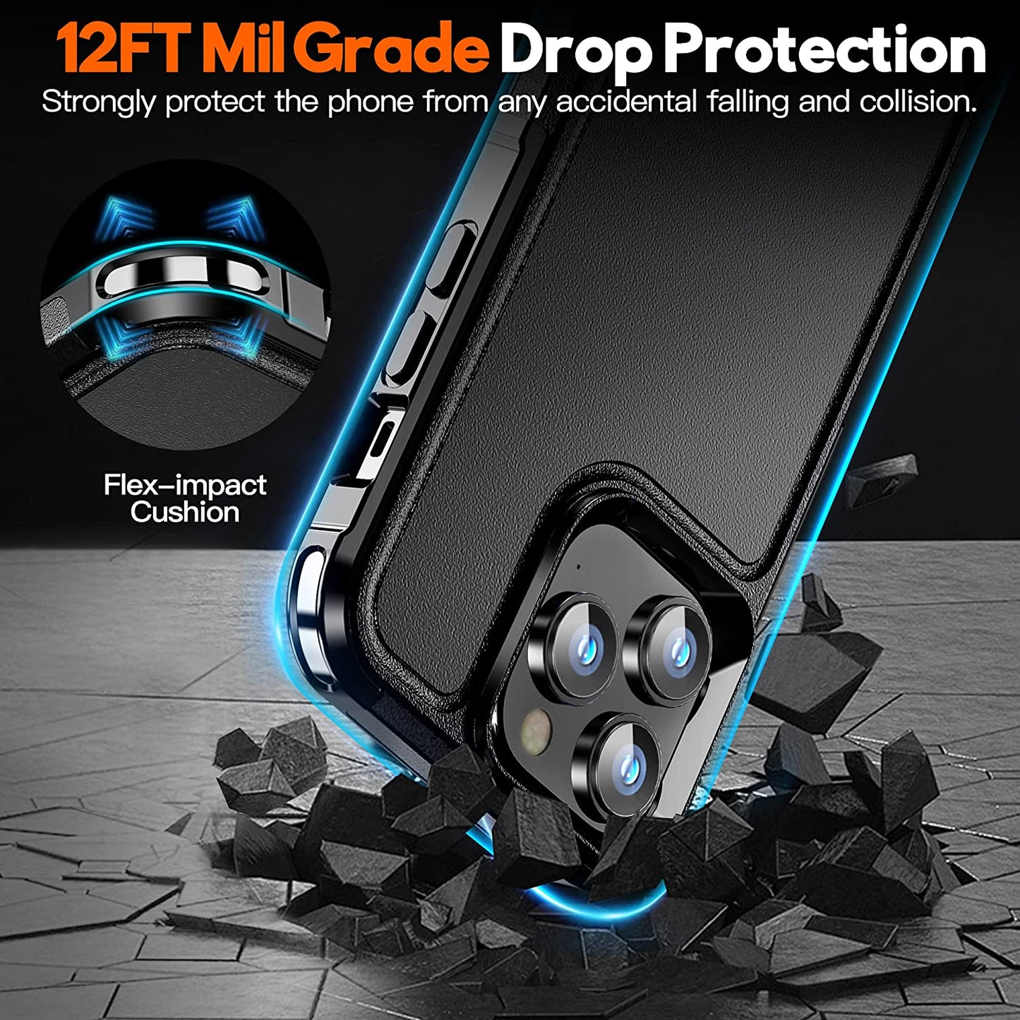 MOZOTER Magnetic for Iphone 14 Pro Max Phone Case [Compatible with Magsafe][Military Grade Drop Protection][Glass Screen Protector+Camera Lens Protector] Heavy Duty Shockproof Case 6.7 Inch-Black  MOZOTER   