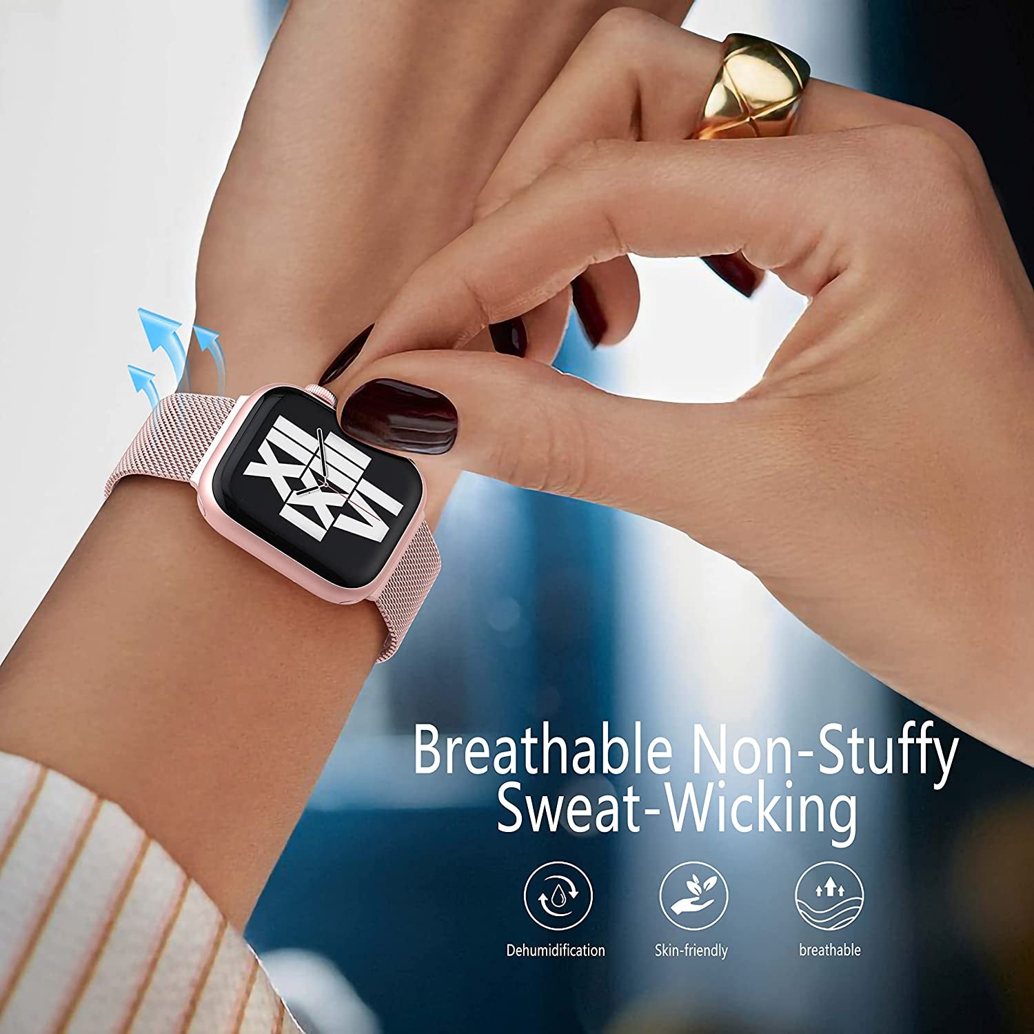 Zedoli Metal Band Compatible with Apple Watch Bands 40Mm 38Mm 41Mm 45Mm 44Mm 42Mm 49Mm for Women Men, Stainless Steel Milanese Mesh Loop Magnetic Wristbands for Iwatch Series 8 7 6 5 4 3 2 1 SE Ultra  Zedoli   