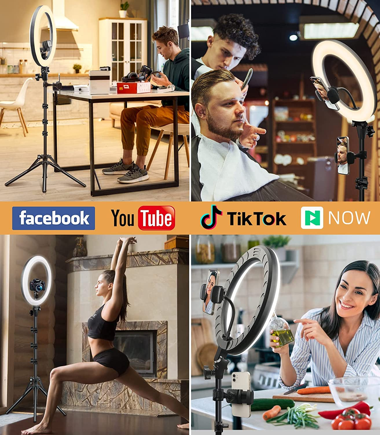12'' Selfie Ring Light with Stand and Phone Holder - Tripod for Iphone with Ring Light, Floor Tall Ring Lights with Tripod for Phone/Camera, Circle Light for Video Recording, Photography, Tiktok, Zoom  Yarrashop   