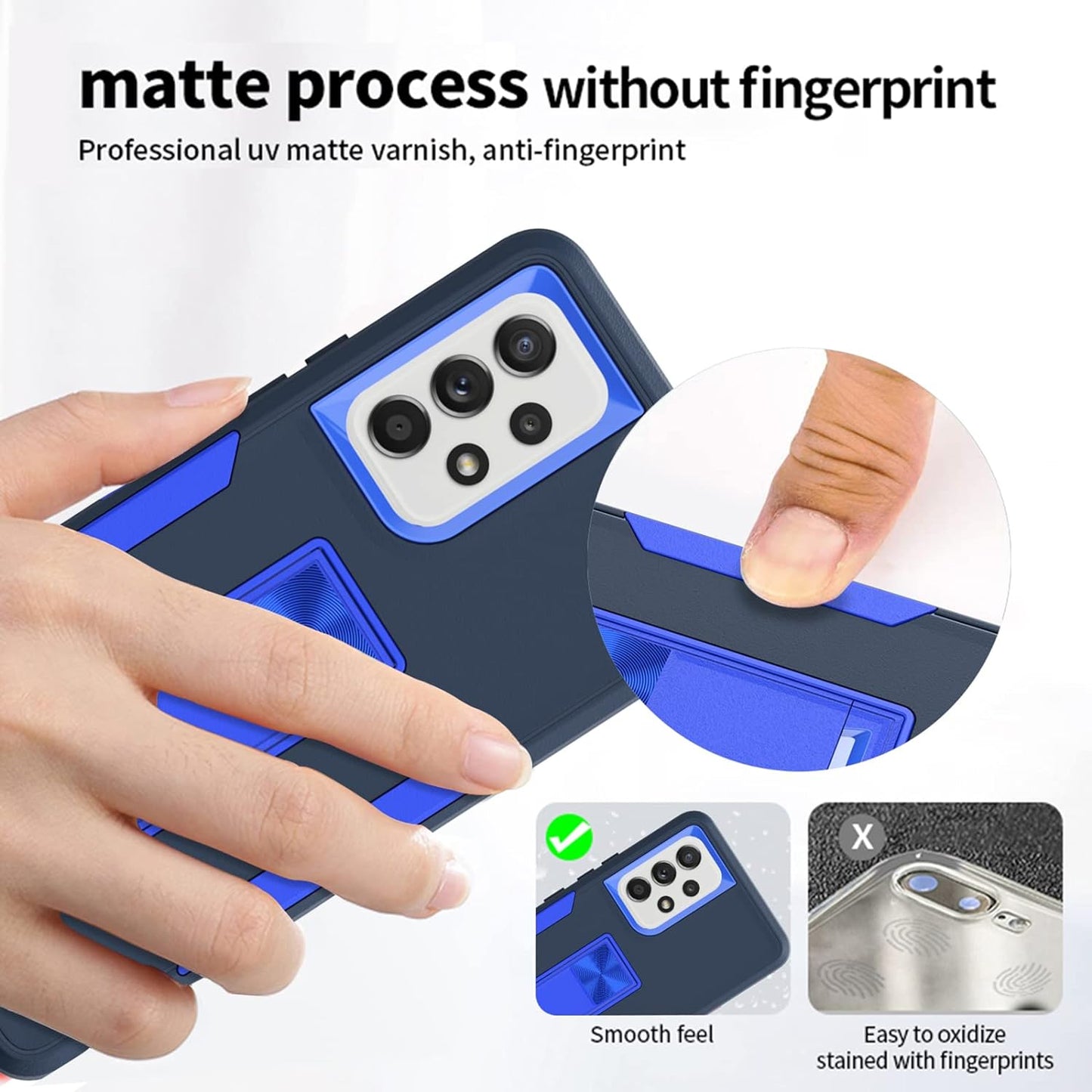 MDCN Samsung A53 5G, Galaxy A53 5G Case, Military Grade Heavy Duty with HD Screen Protector Magnetic Ring Kickstand Car Mount Protection Armor Phone Case Cover for Samsung Galaxy A53 5G (Navy_Blue)  Jinxian Co., Ltd.   