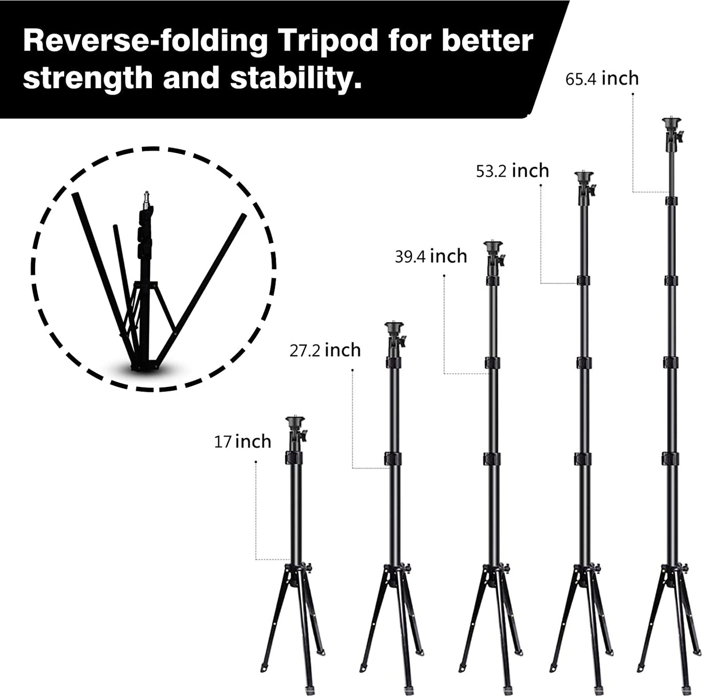 18 Inch Ring Light LED Ringlight Kit with Tripod Dimmable 3000-6000K W/Smartphone Holder for Live Streaming Shooting Camera Photography Makeup Selfie Youtube Vlog Video  Zhongshan Lixing Lighting Co., Ltd.   